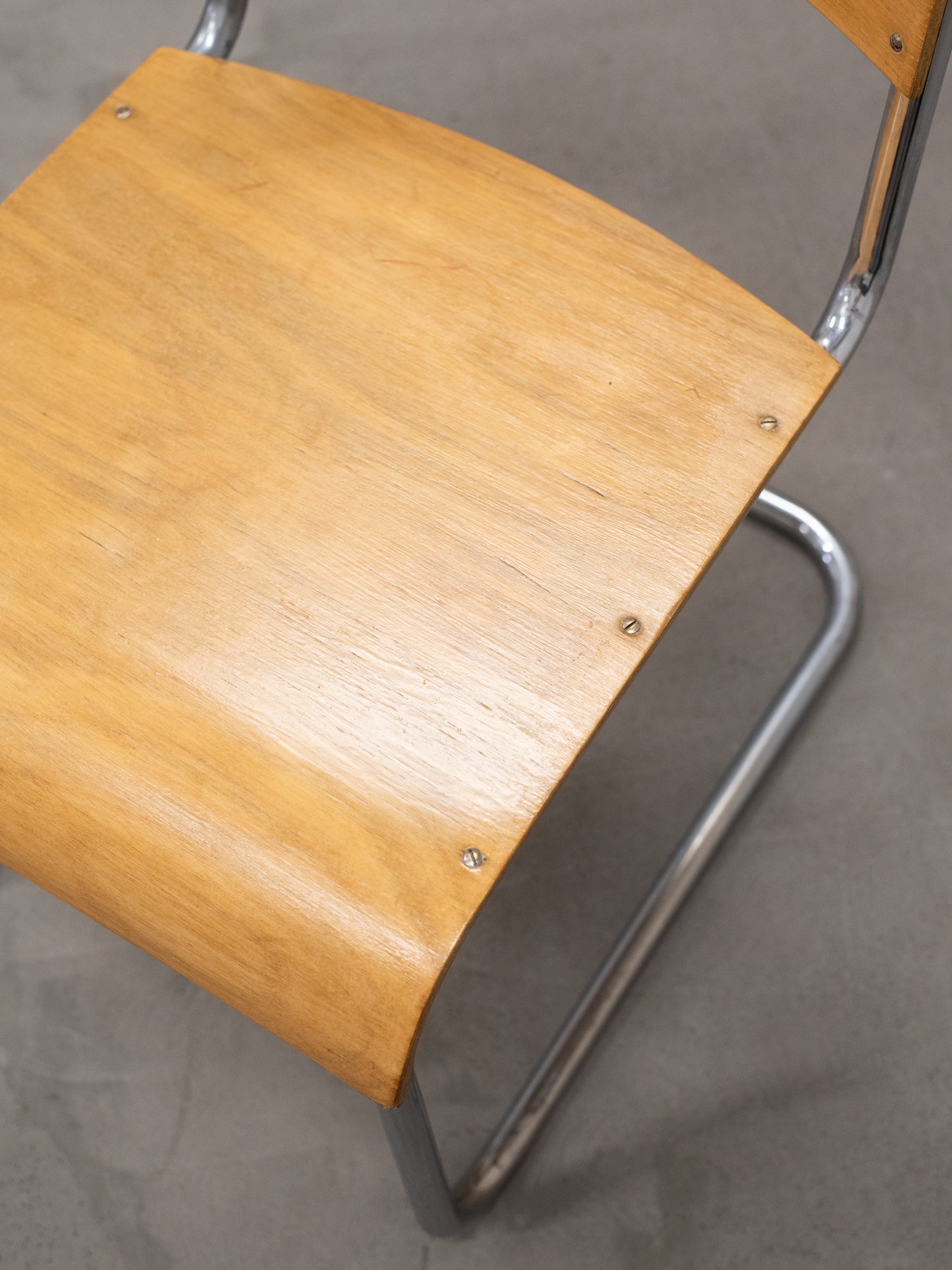 Modernist Chrome & Birch-Veneer Chair by Werner West - Finland, 1930