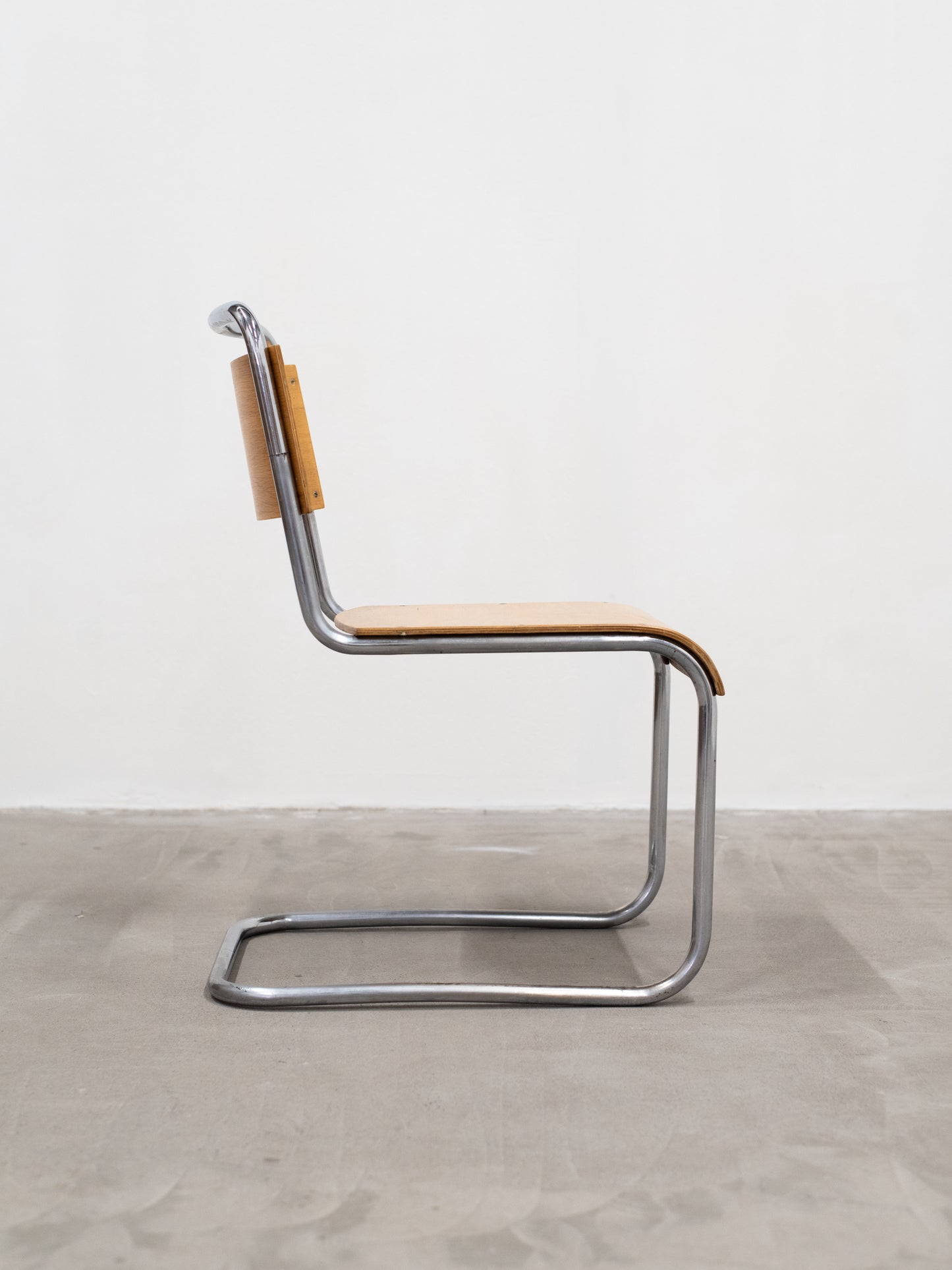 Modernist Chrome & Birch-Veneer Chair by Werner West - Finland, 1930