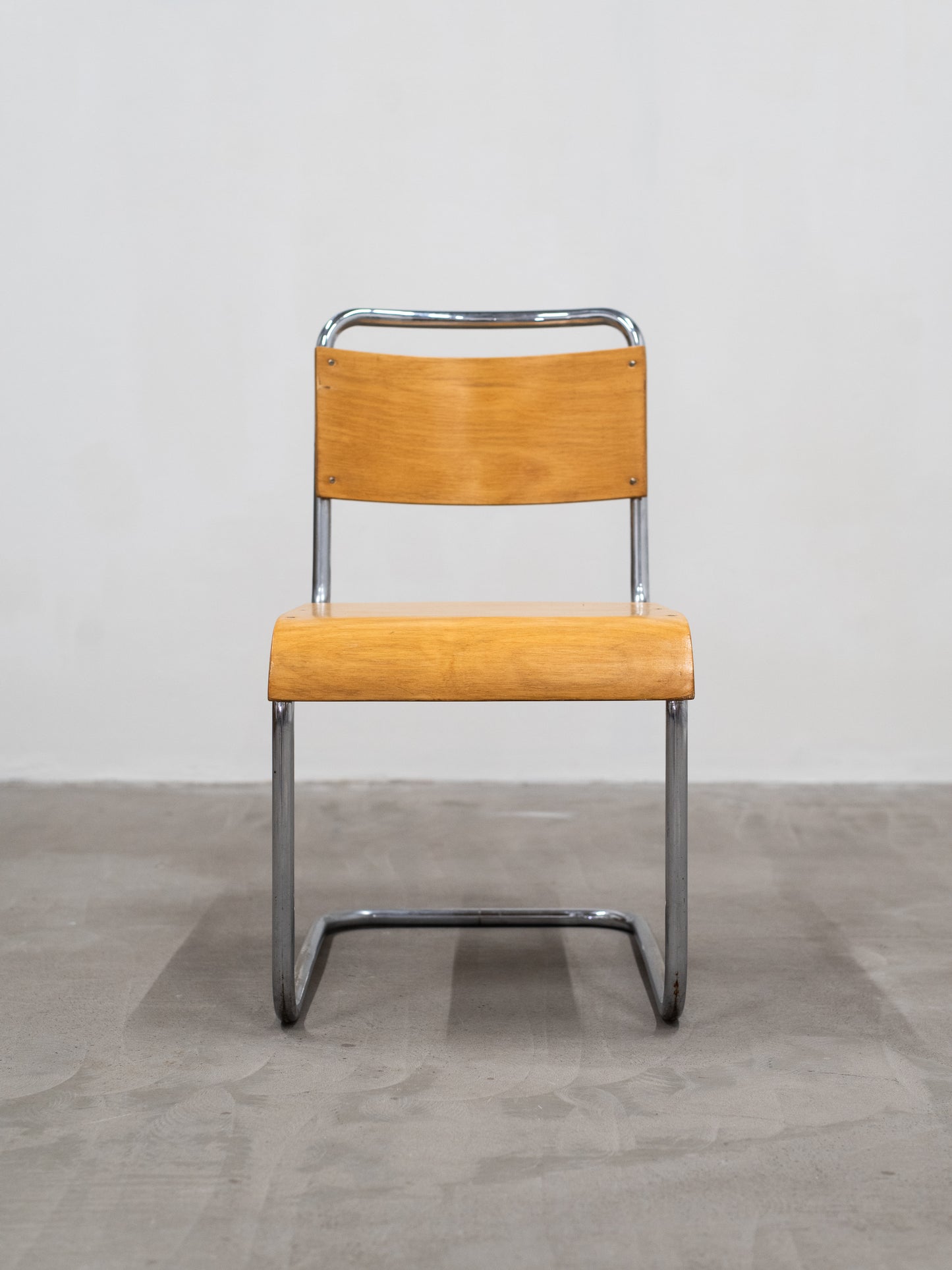 Modernist Chrome & Birch-Veneer Chair by Werner West - Finland, 1930