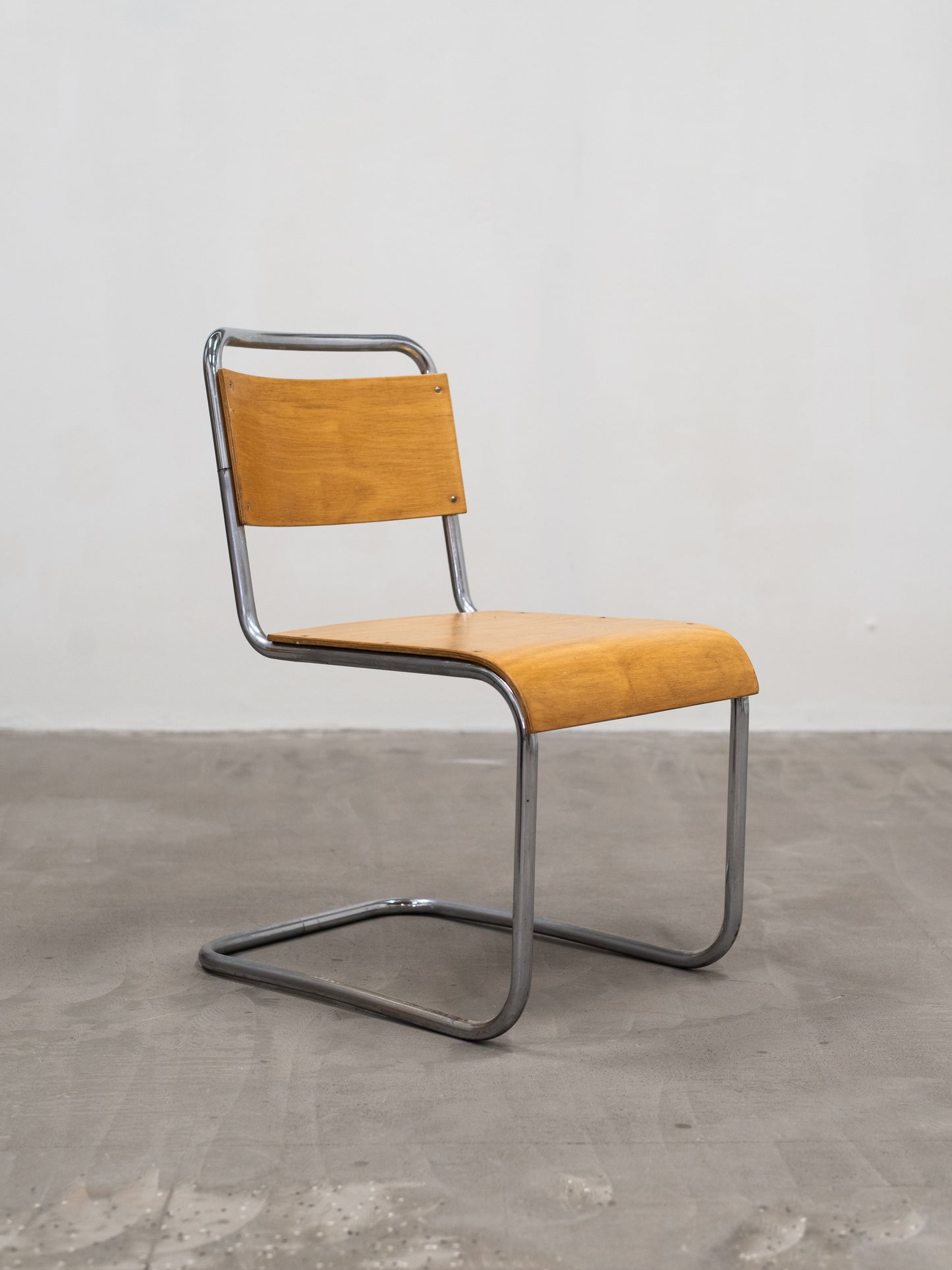 Modernist Chrome & Birch-Veneer Chair by Werner West - Finland, 1930