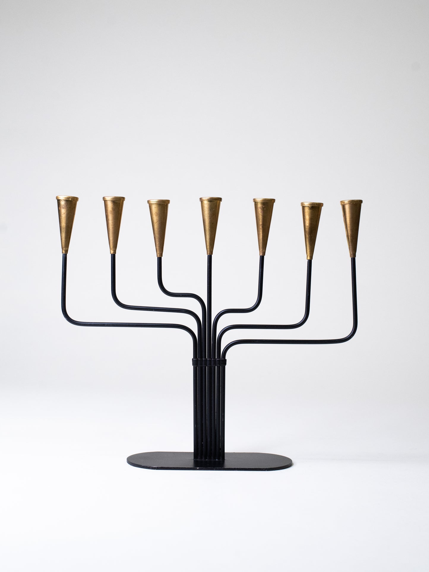 Brass & Iron Candelabra by Gunnar Ander for Ystad-Metall - Sweden, 1950s