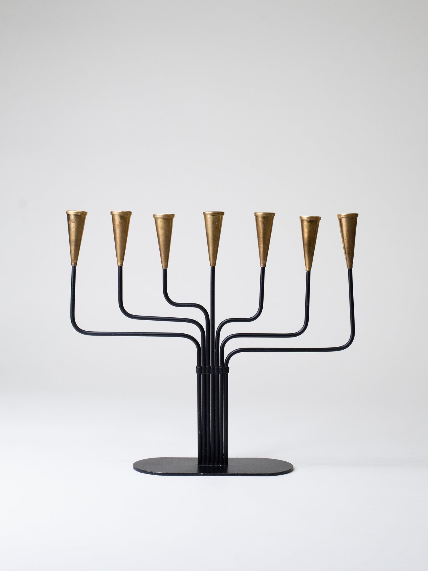 Brass & Iron Candelabra by Gunnar Ander for Ystad-Metall - Sweden, 1950s