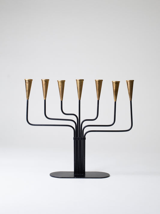 Brass & Iron Candelabra by Gunnar Ander for Ystad-Metall - Sweden, 1950s