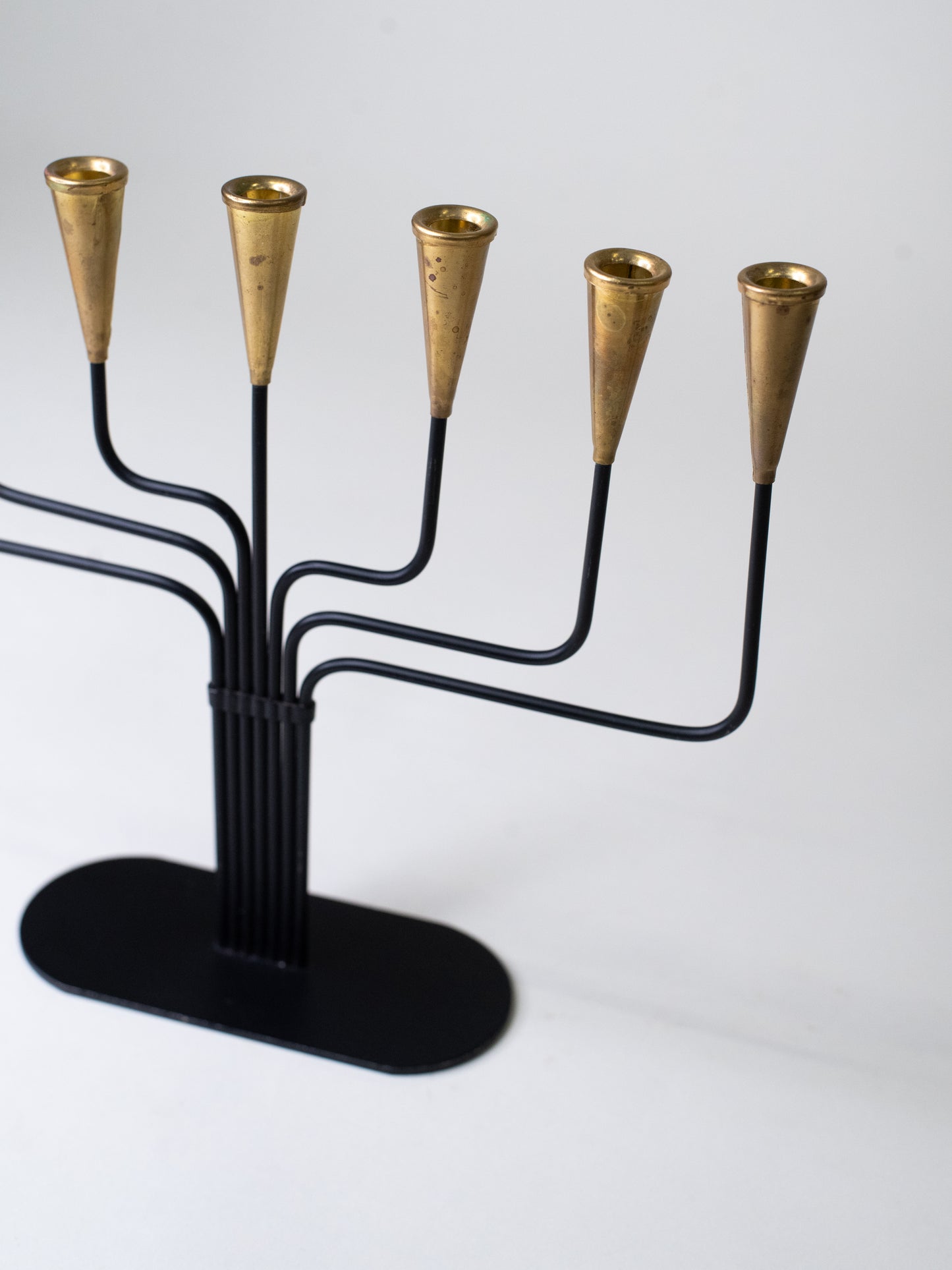 Brass & Iron Candelabra by Gunnar Ander for Ystad-Metall - Sweden, 1950s