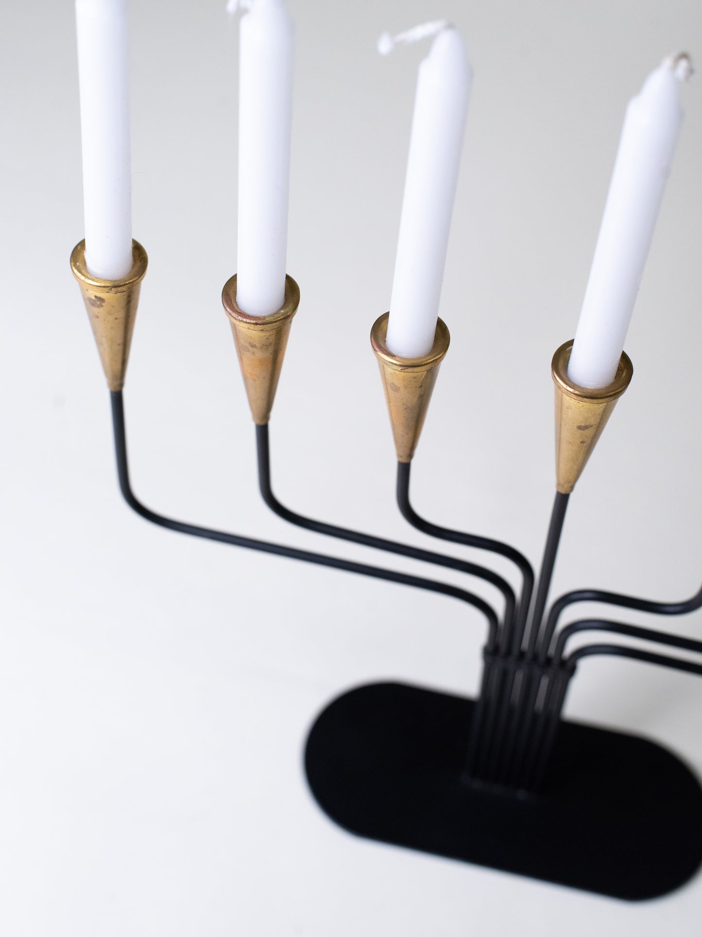 Brass & Iron Candelabra by Gunnar Ander for Ystad-Metall - Sweden, 1950s