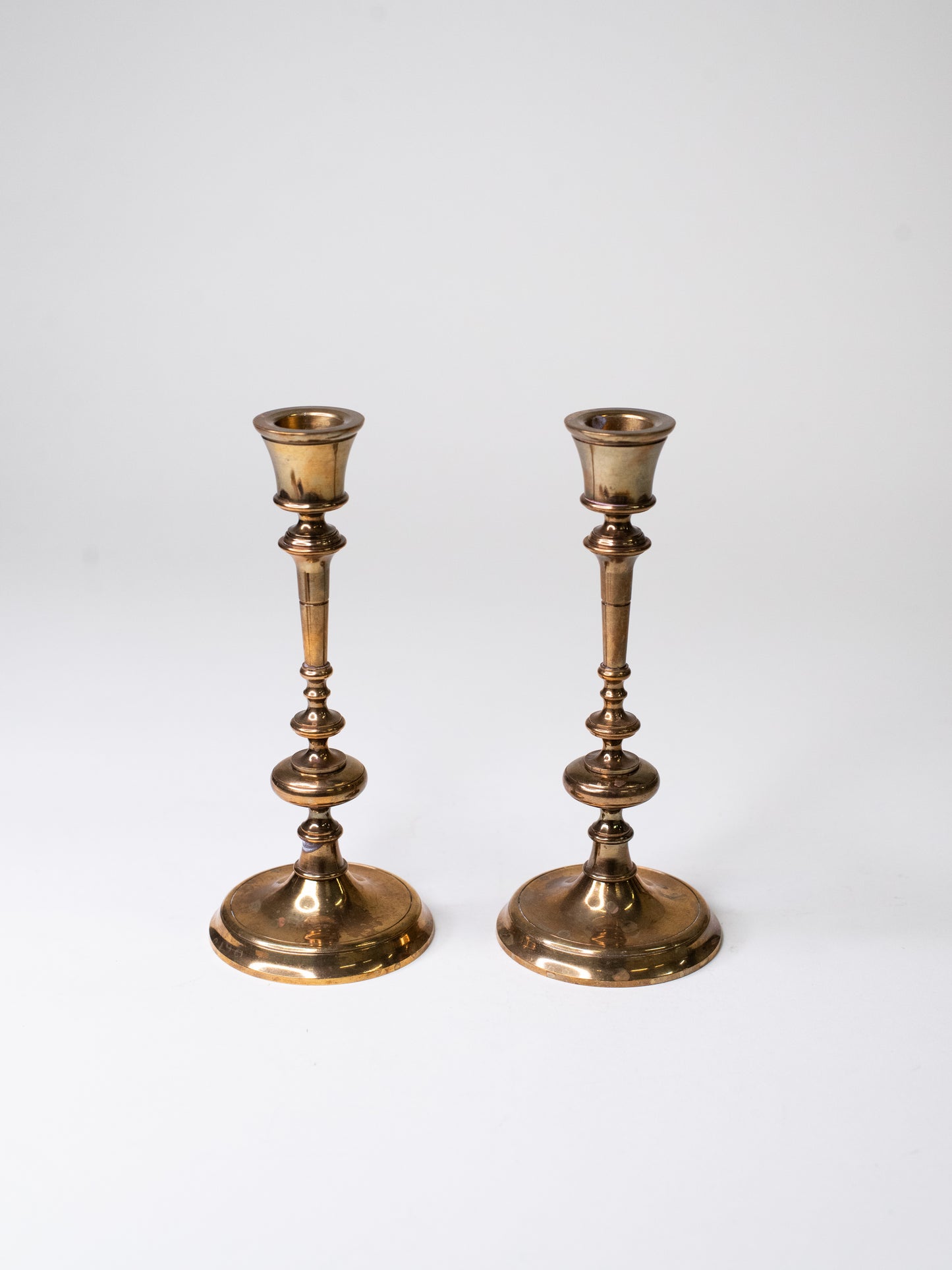 Pair of Mid-Century Brass Candle Holders by Pierre Forsell for Skultuna, Sweden