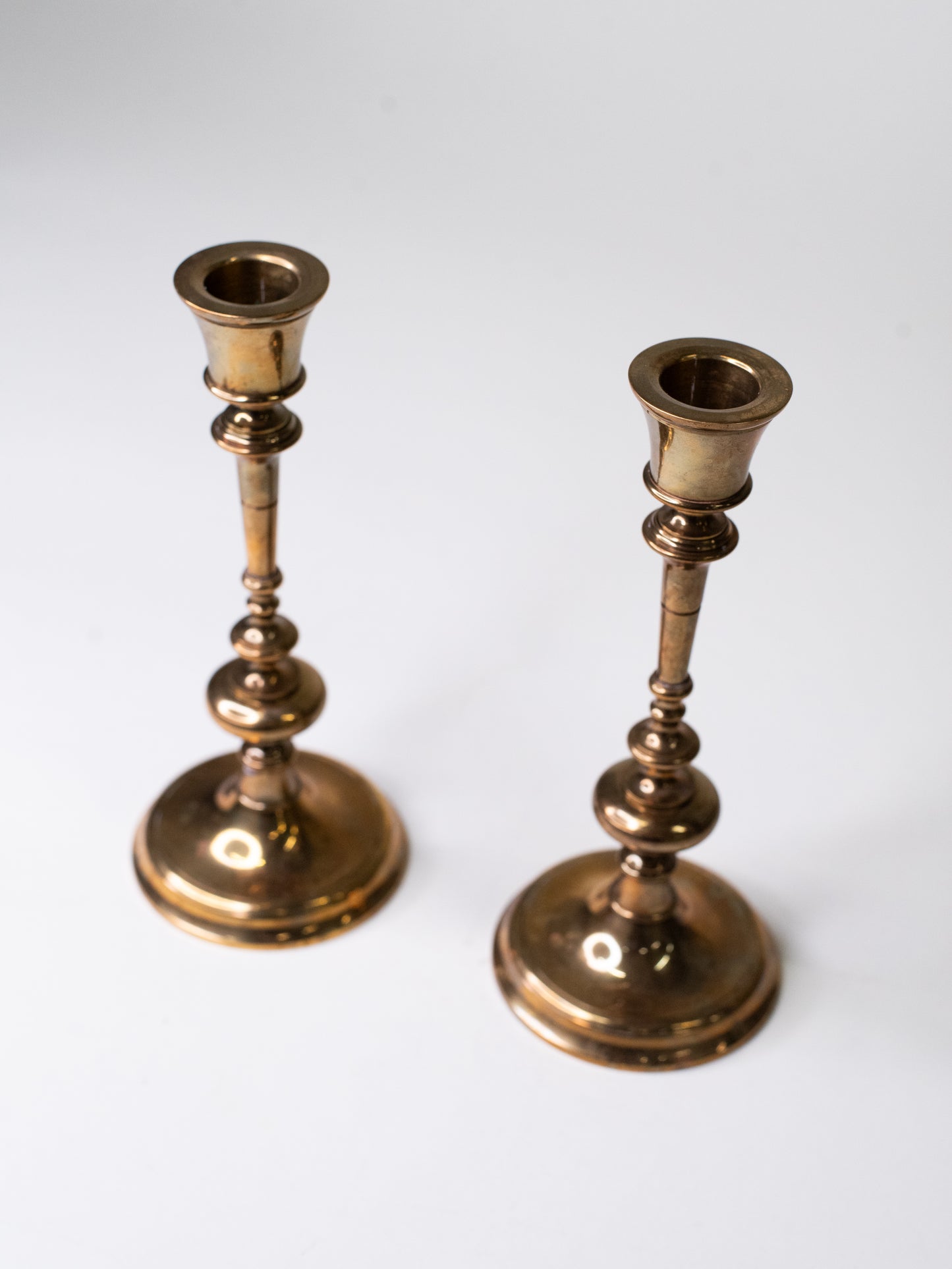 Pair of Mid-Century Brass Candle Holders by Pierre Forsell for Skultuna, Sweden