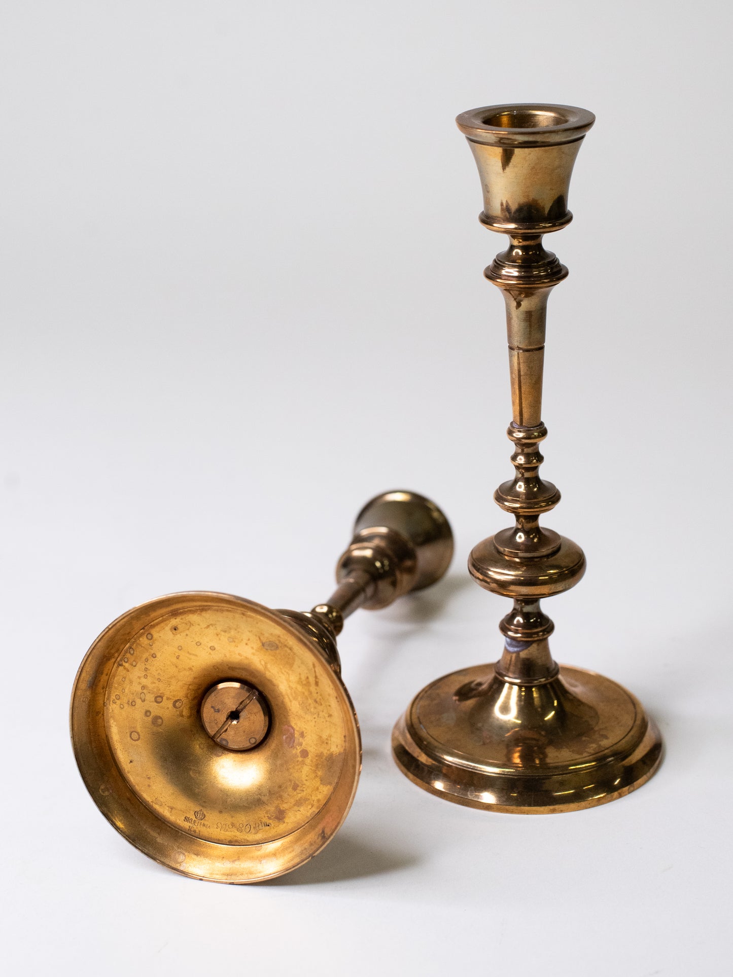 Pair of Mid-Century Brass Candle Holders by Pierre Forsell for Skultuna, Sweden