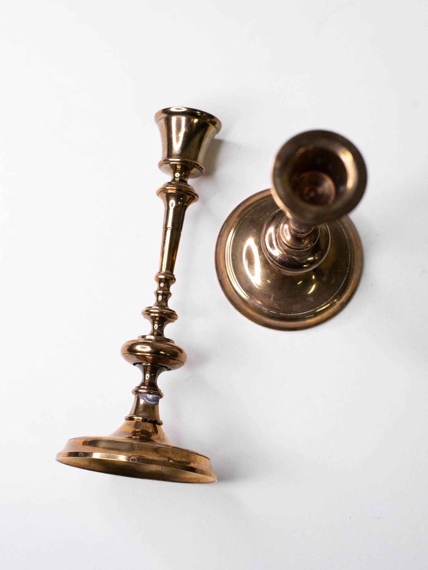 Pair of Mid-Century Brass Candle Holders by Pierre Forsell for Skultuna, Sweden