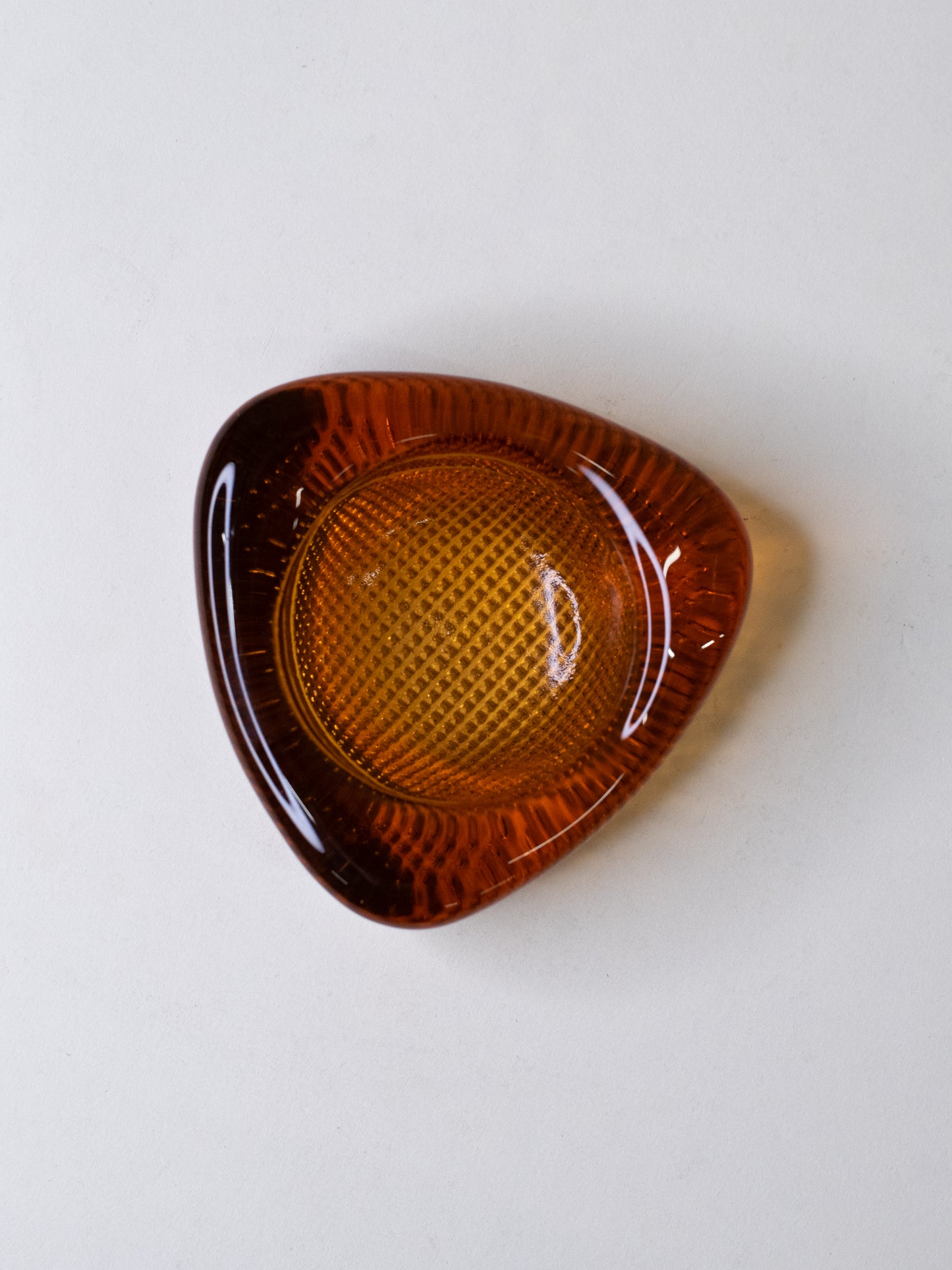 Vintage Amber Glass Ashtray - Sweden, 1960s