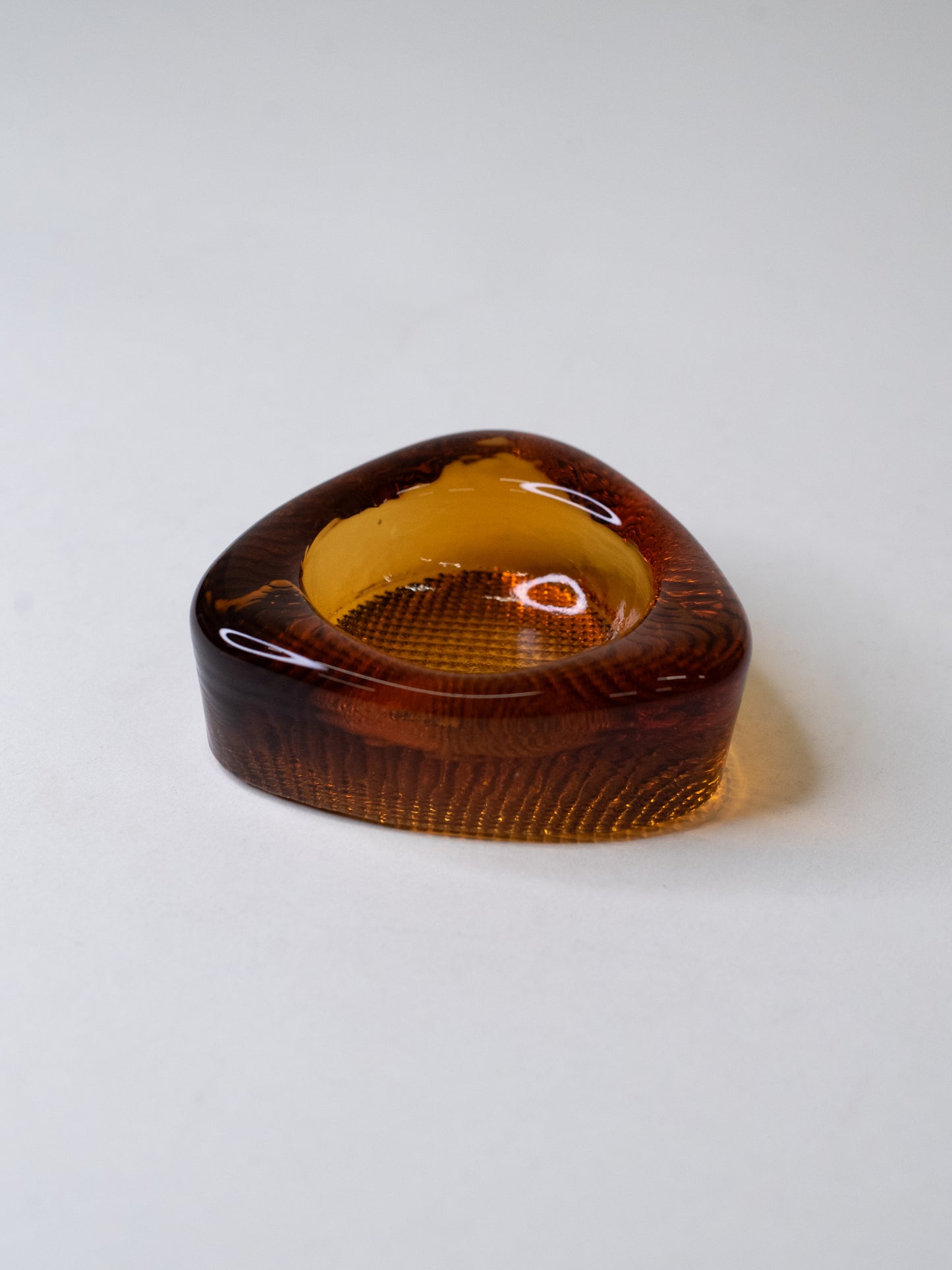 Vintage Amber Glass Ashtray - Sweden, 1960s