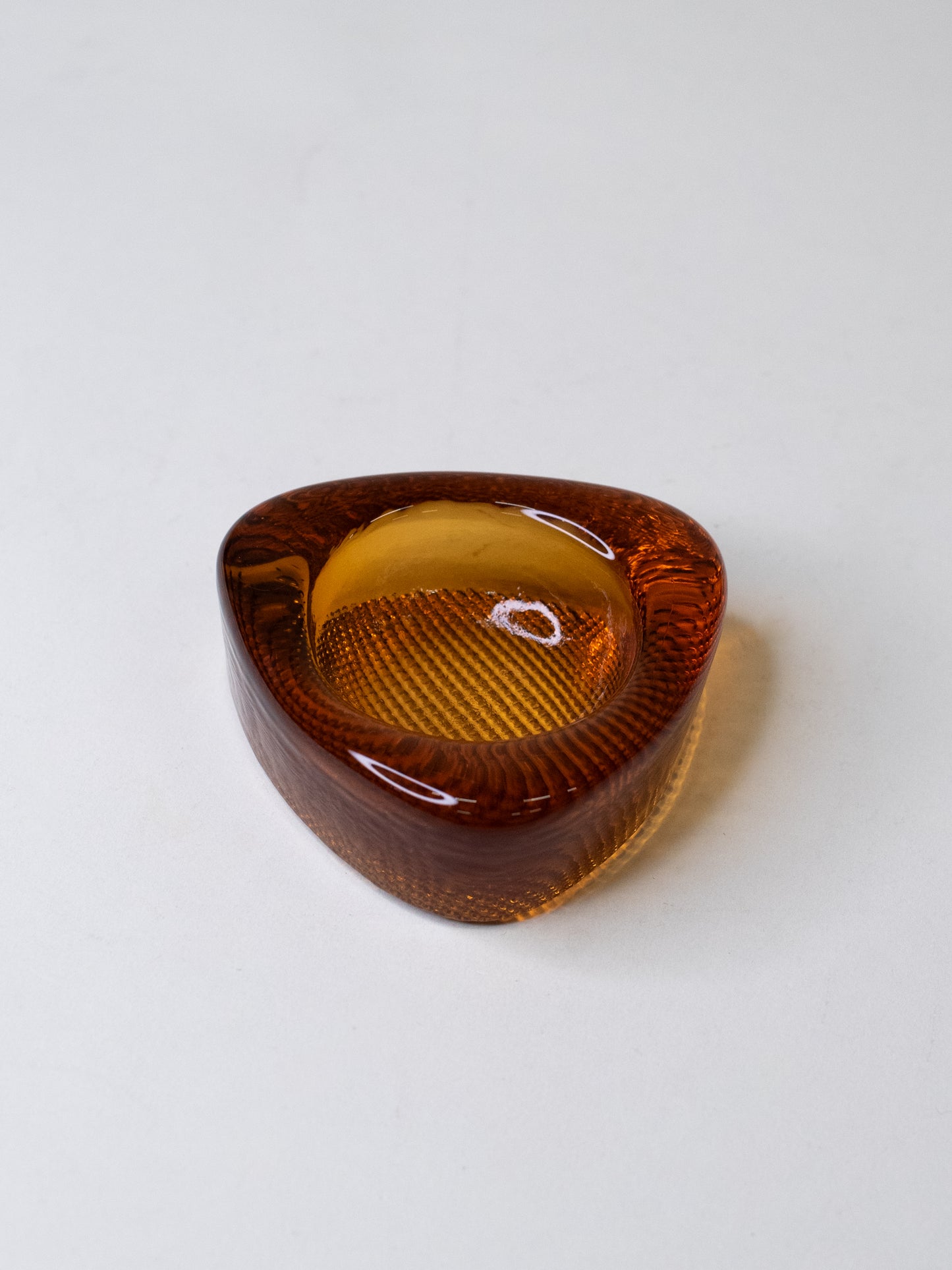 Vintage Amber Glass Ashtray - Sweden, 1960s
