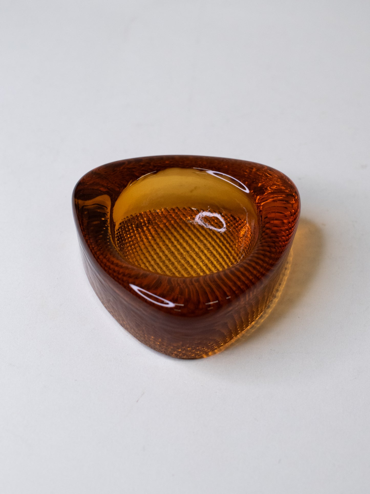 Vintage Amber Glass Ashtray - Sweden, 1960s