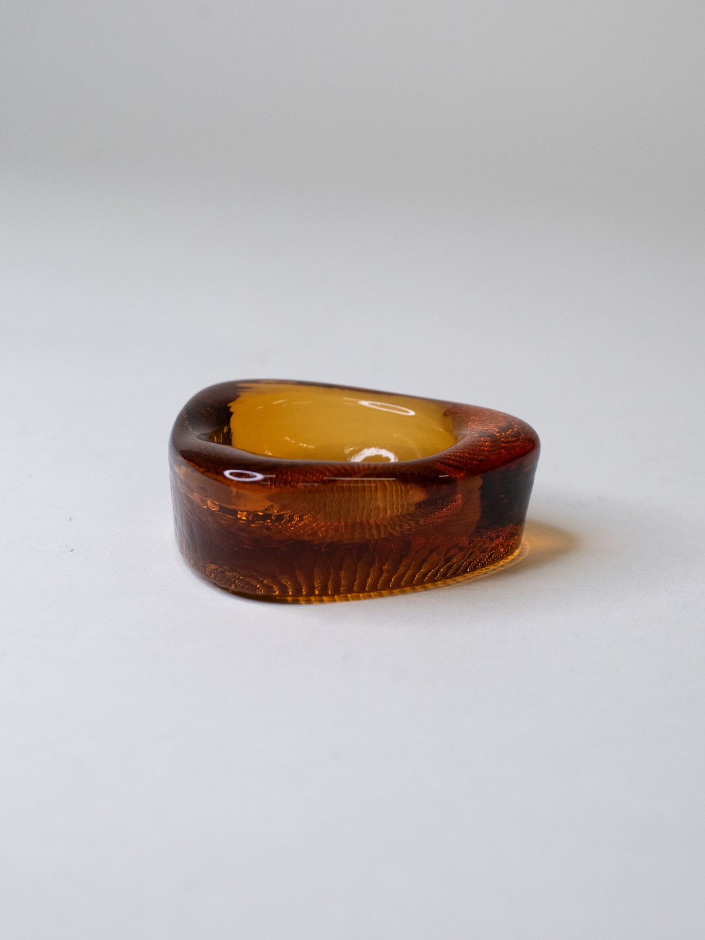 Vintage Amber Glass Ashtray - Sweden, 1960s