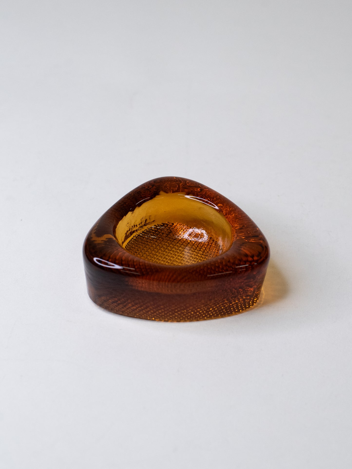 Vintage Amber Glass Ashtray - Sweden, 1960s