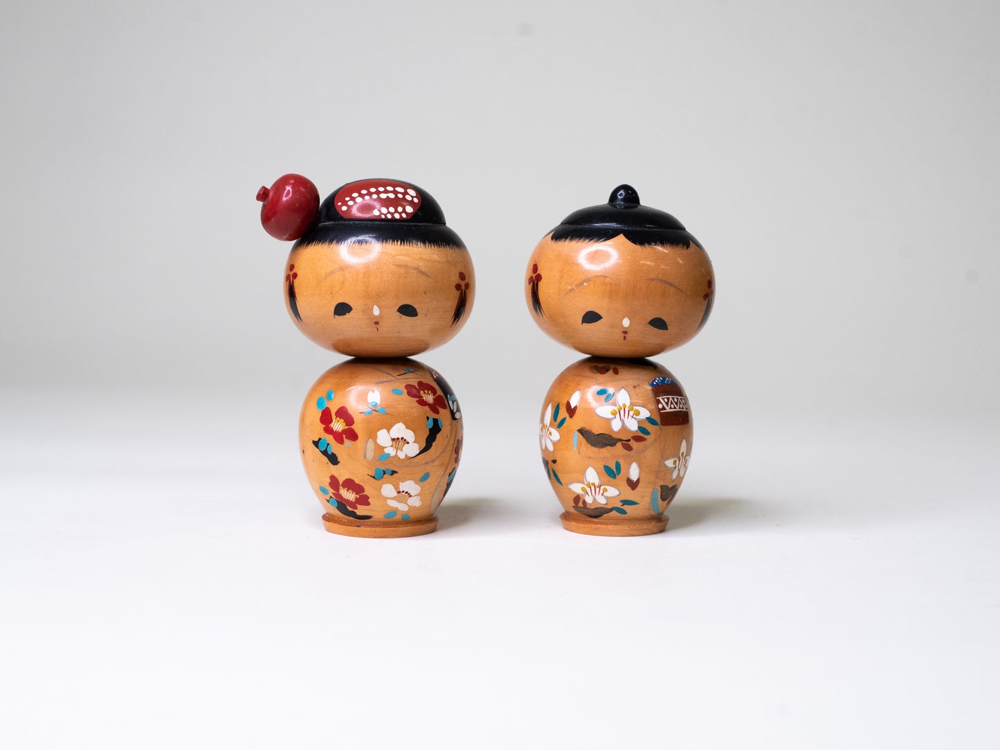 Pair of Vintage Bobblehead Kokeshi Dolls - Japan, 1960s