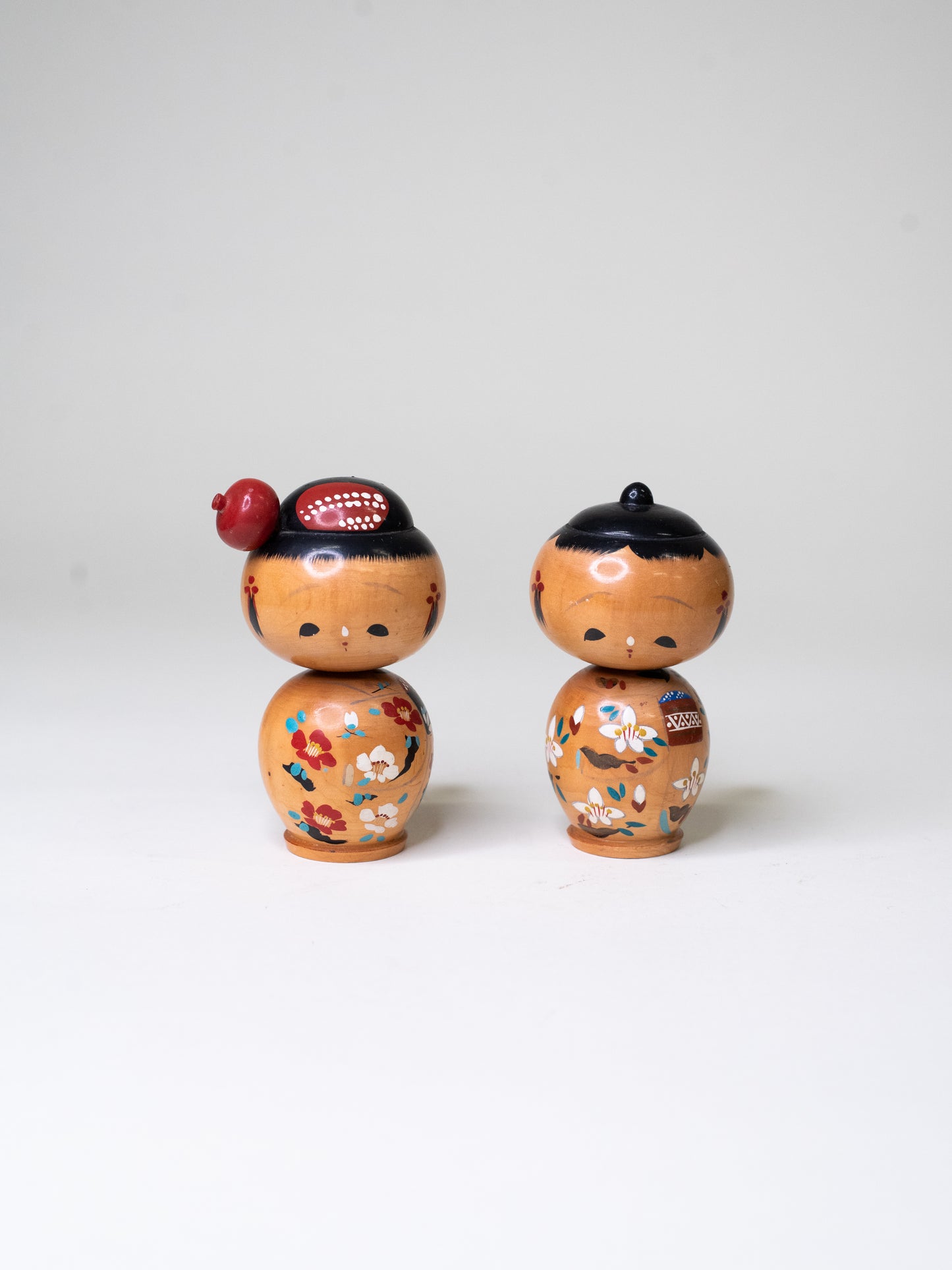 Pair of Vintage Bobblehead Kokeshi Dolls - Japan, 1960s