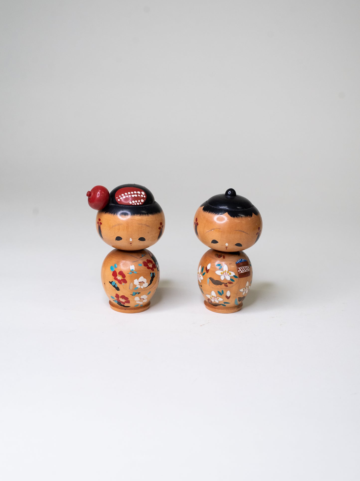 Pair of Vintage Bobblehead Kokeshi Dolls - Japan, 1960s