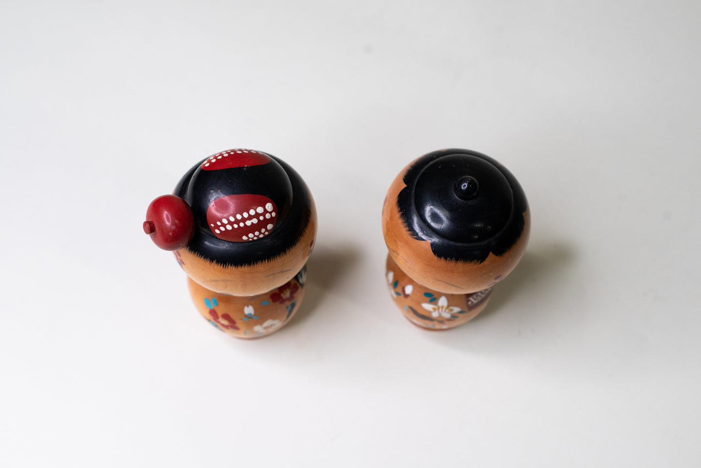 Pair of Vintage Bobblehead Kokeshi Dolls - Japan, 1960s