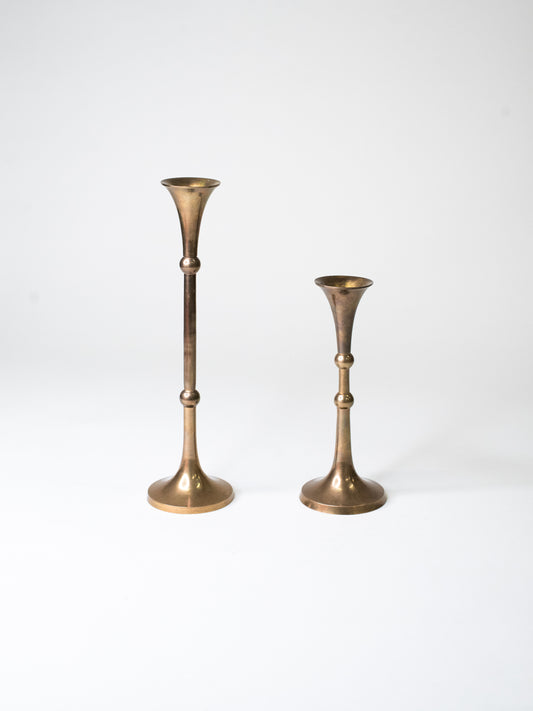 Pair of Mid-Century Brass Candle Holders