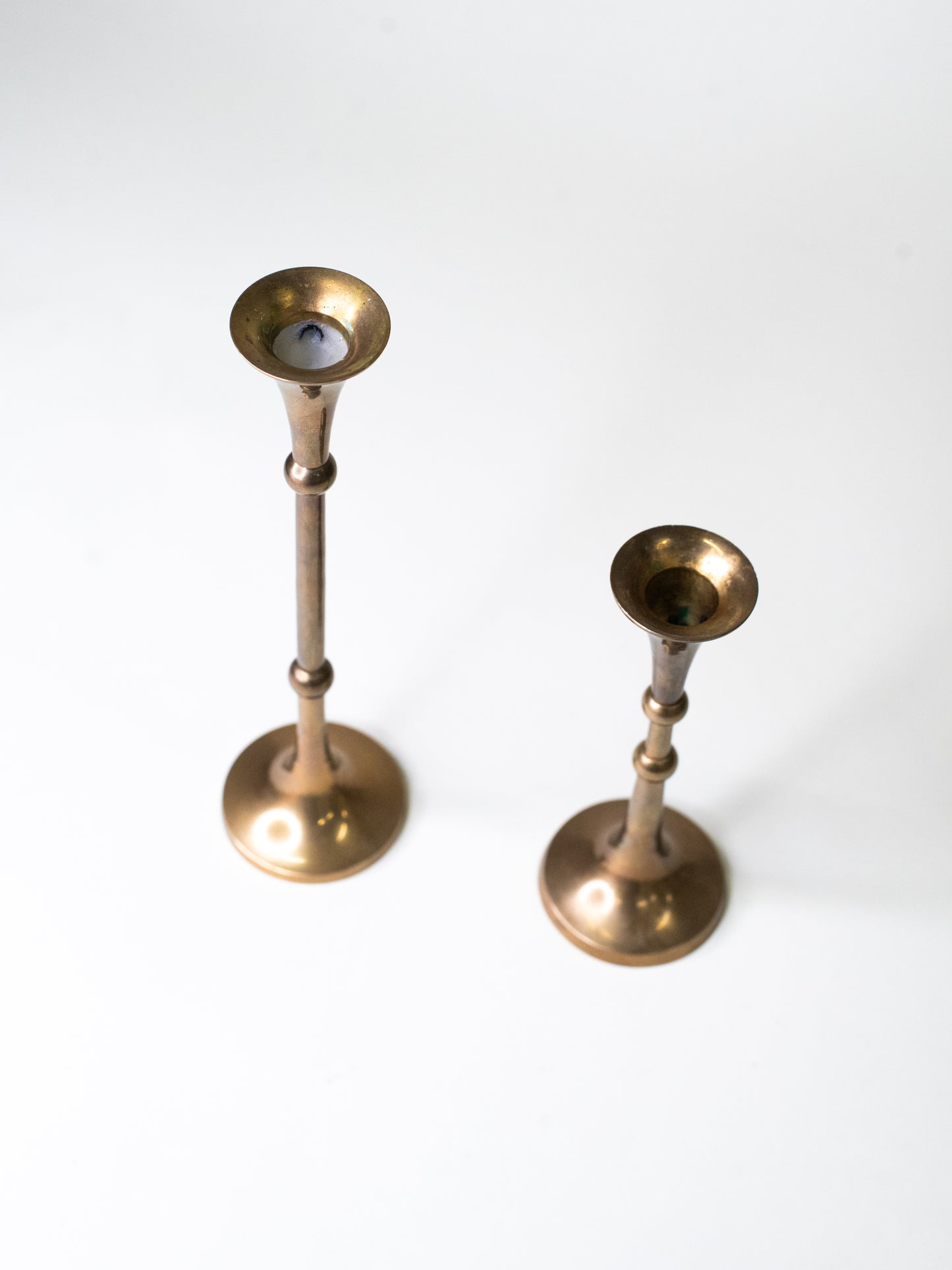Pair of Mid-Century Brass Candle Holders