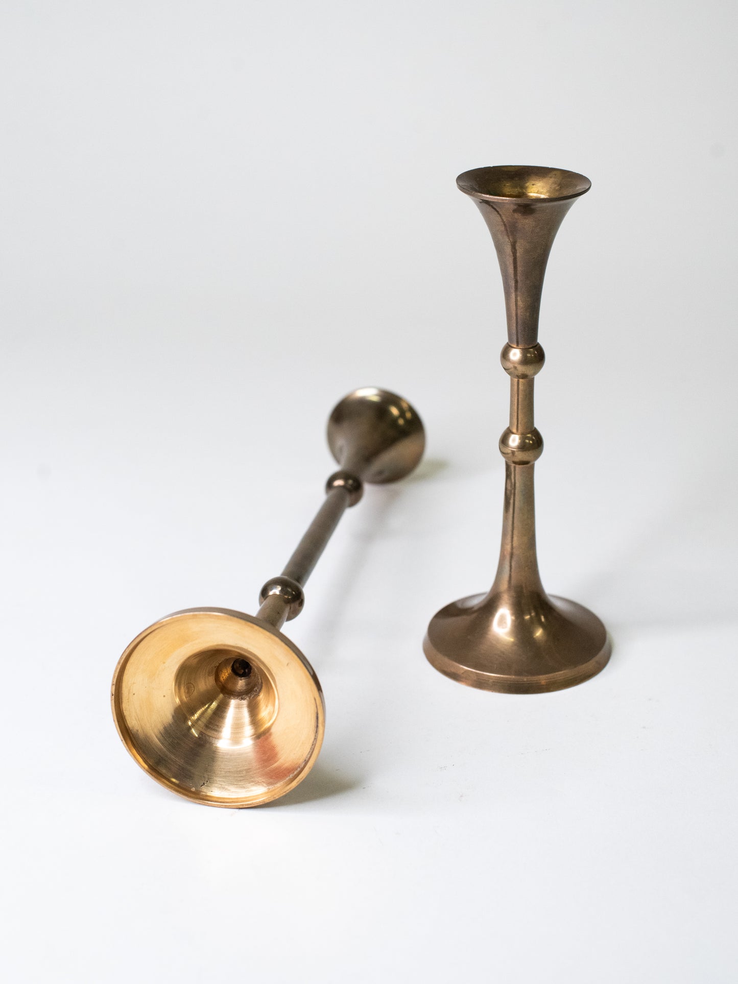 Pair of Mid-Century Brass Candle Holders