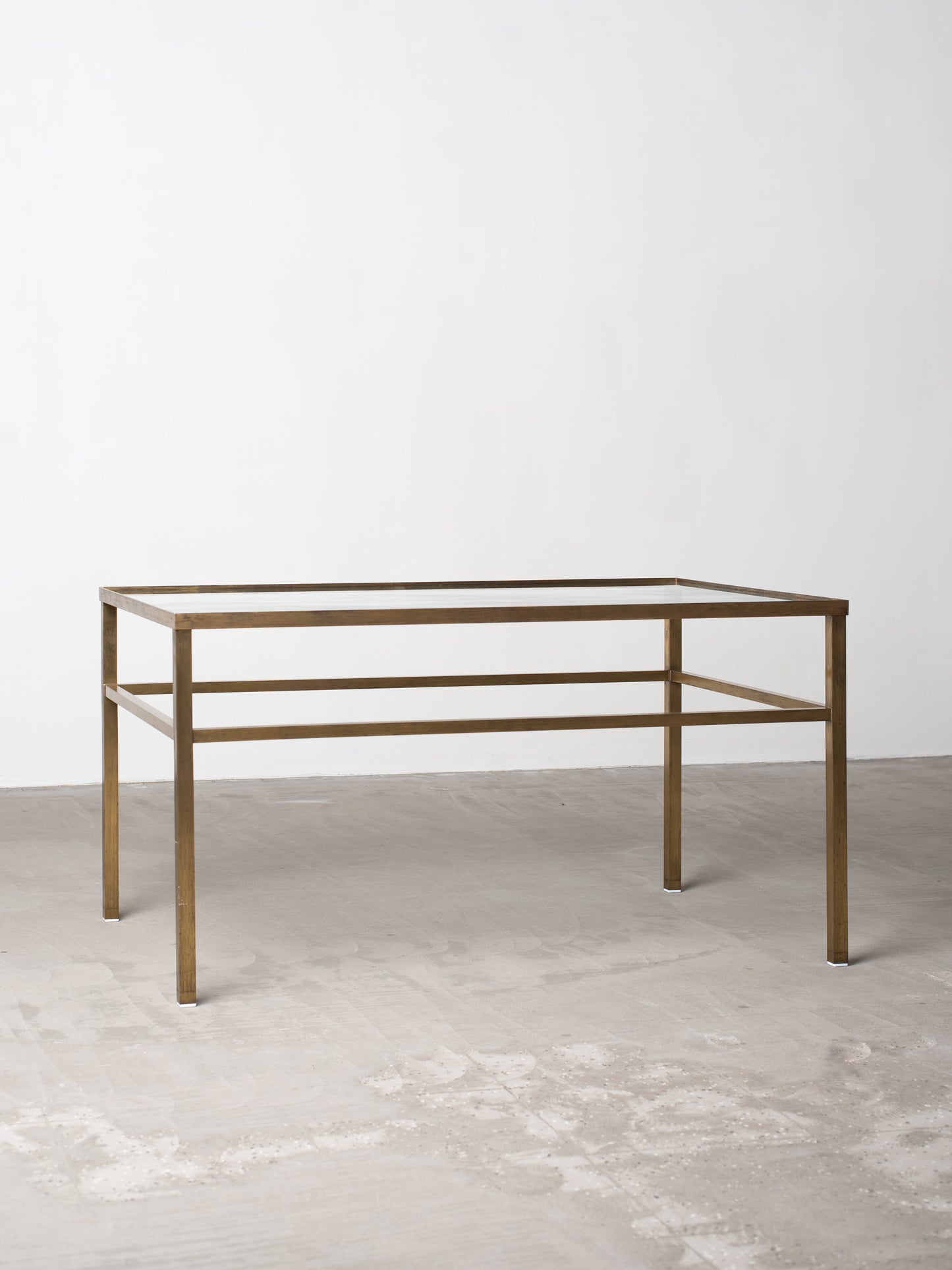 Vintage Brass & Glass Coffee Table - 1970s European Modernism