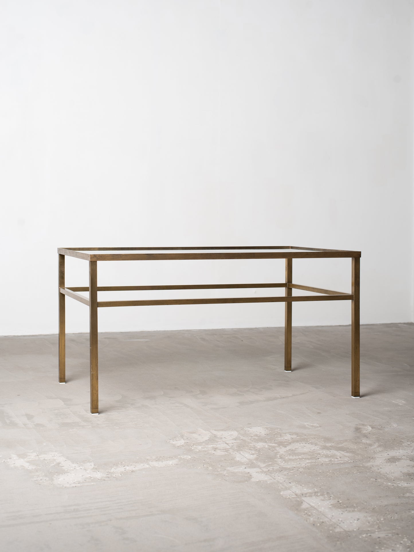 Vintage Brass & Glass Coffee Table - 1970s European Modernism