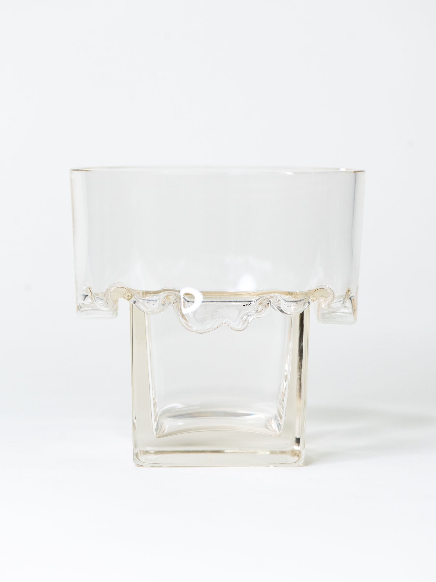 Vintage Nuutajärvi Glass Vase in Pale Yellow - Finland, 1960s