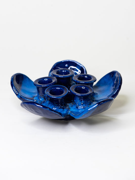 Pentik ‘Kaamoskukka’ Candle Holder in Cobalt Blue - Finland, 1970s
