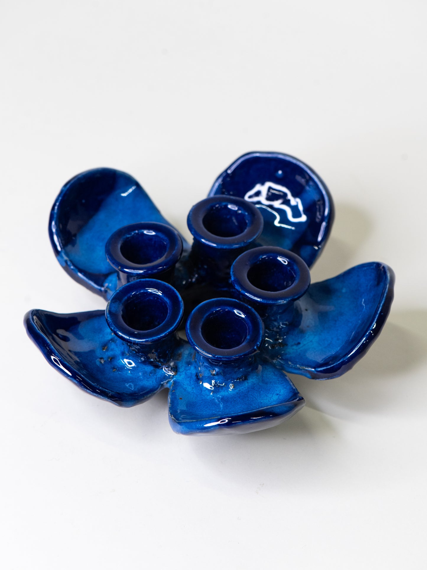 Pentik ‘Kaamoskukka’ Candle Holder in Cobalt Blue - Finland, 1970s