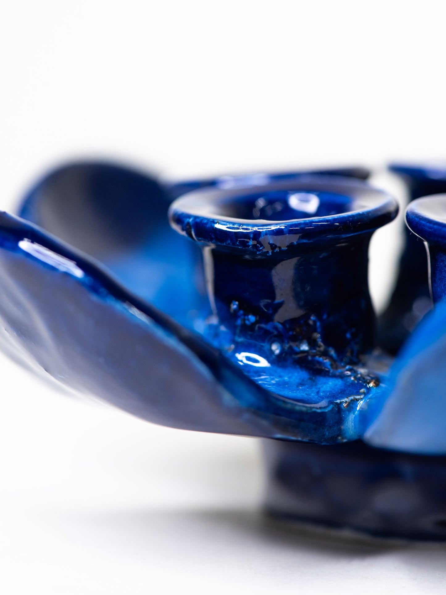 Pentik ‘Kaamoskukka’ Candle Holder in Cobalt Blue - Finland, 1970s