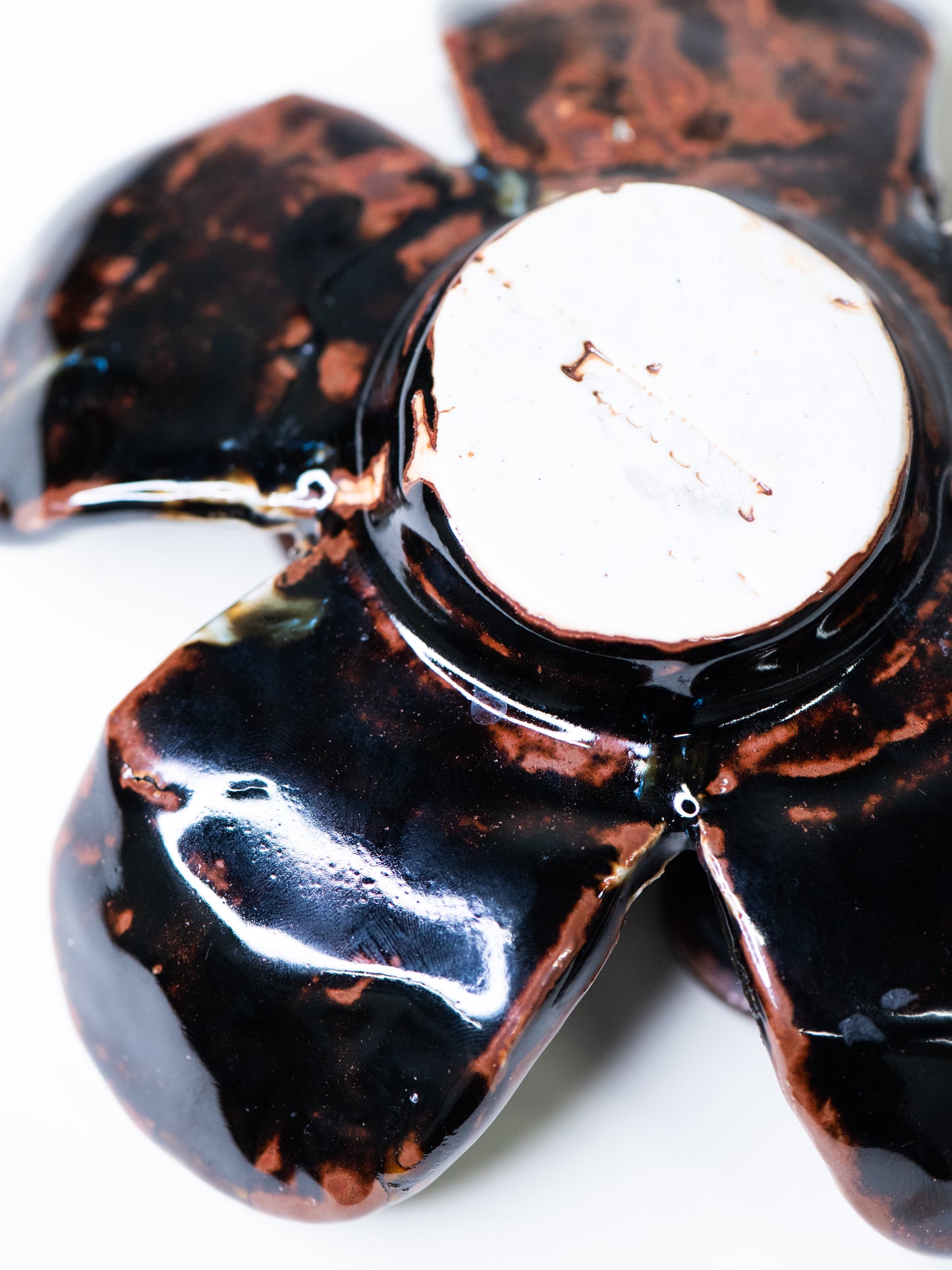 Pentik ‘Kaamoskukka’ Candle Holder in Brown/Moss-Green - Finland, 1970s