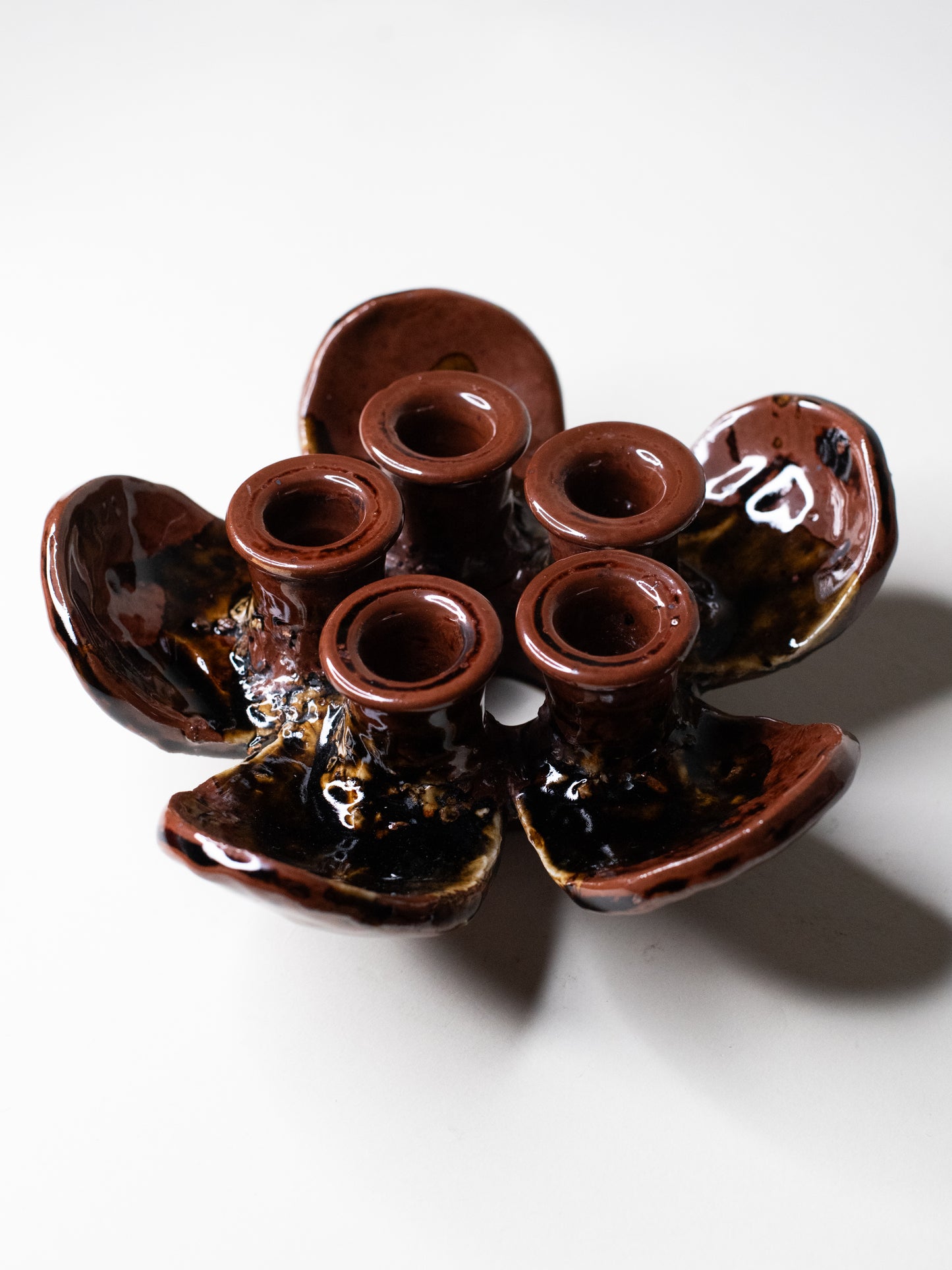 Pentik ‘Kaamoskukka’ Candle Holder in Brown/Ochre - Finland, 1970s