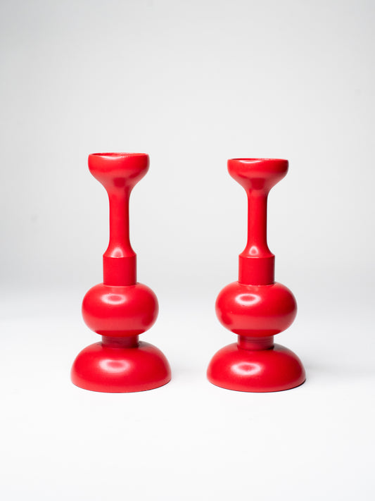 Pair of Vintage Candle Holders by Aarikka - Finland, 1970s