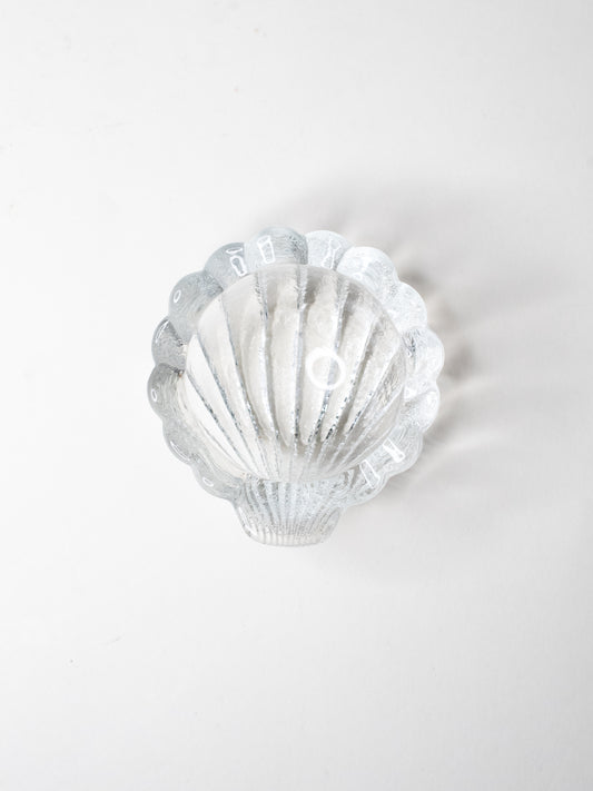 Vintage Pressed-Glass Shell Dish