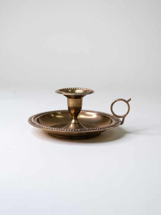 Vintage Brass Chamberstick Candle Holder, 1950s–1960s