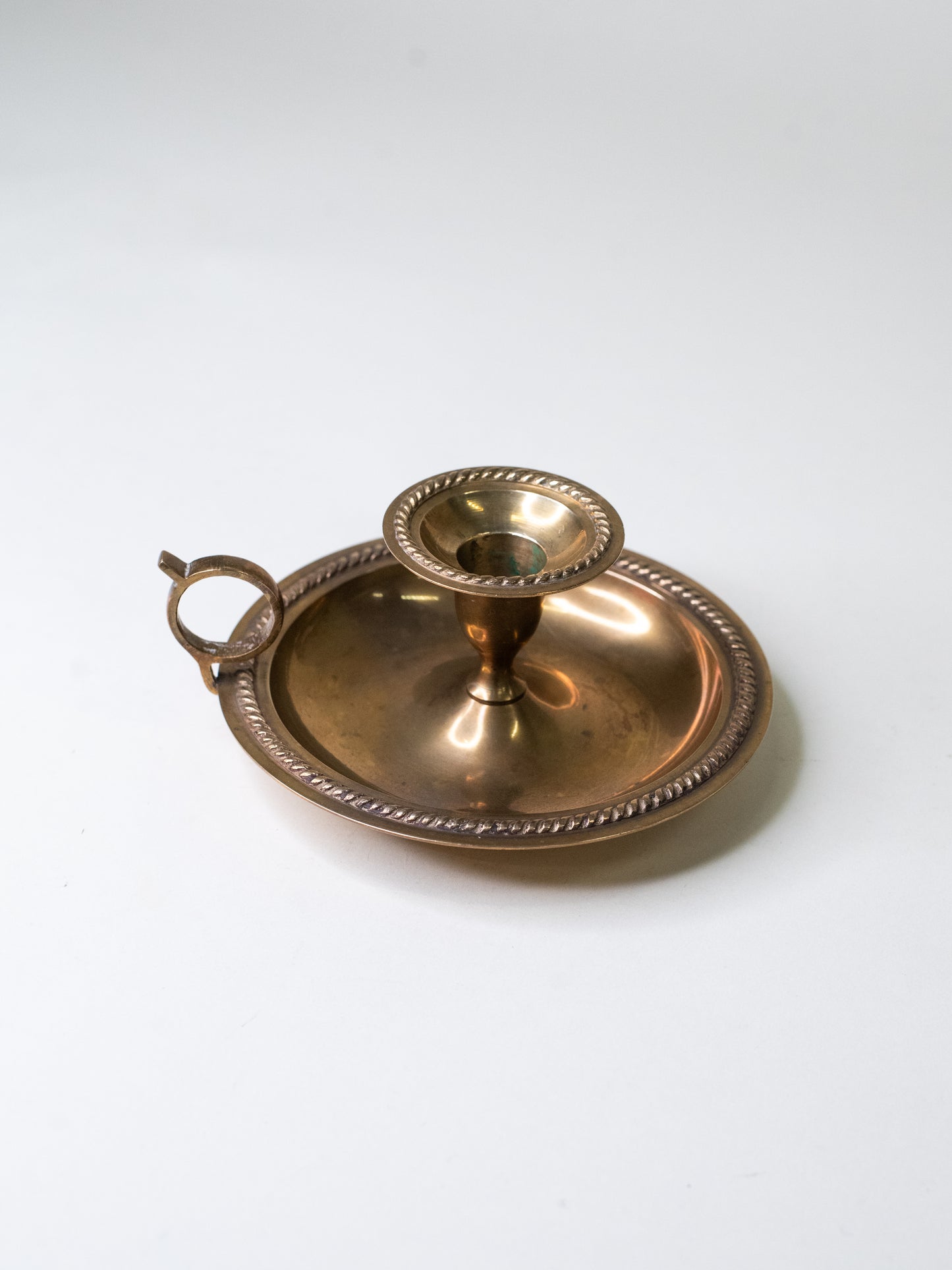 Vintage Brass Chamberstick Candle Holder, 1950s–1960s