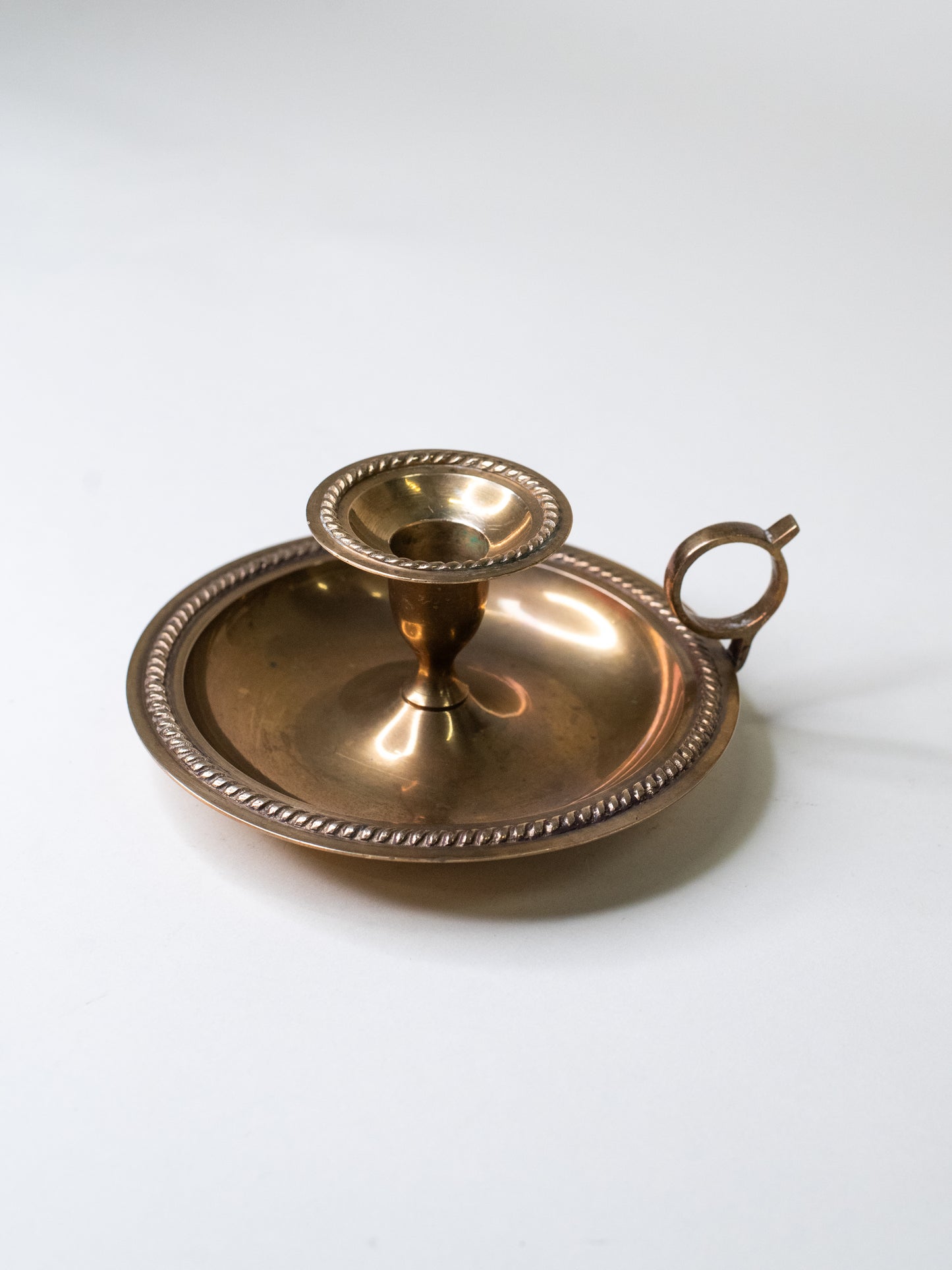 Vintage Brass Chamberstick Candle Holder, 1950s–1960s