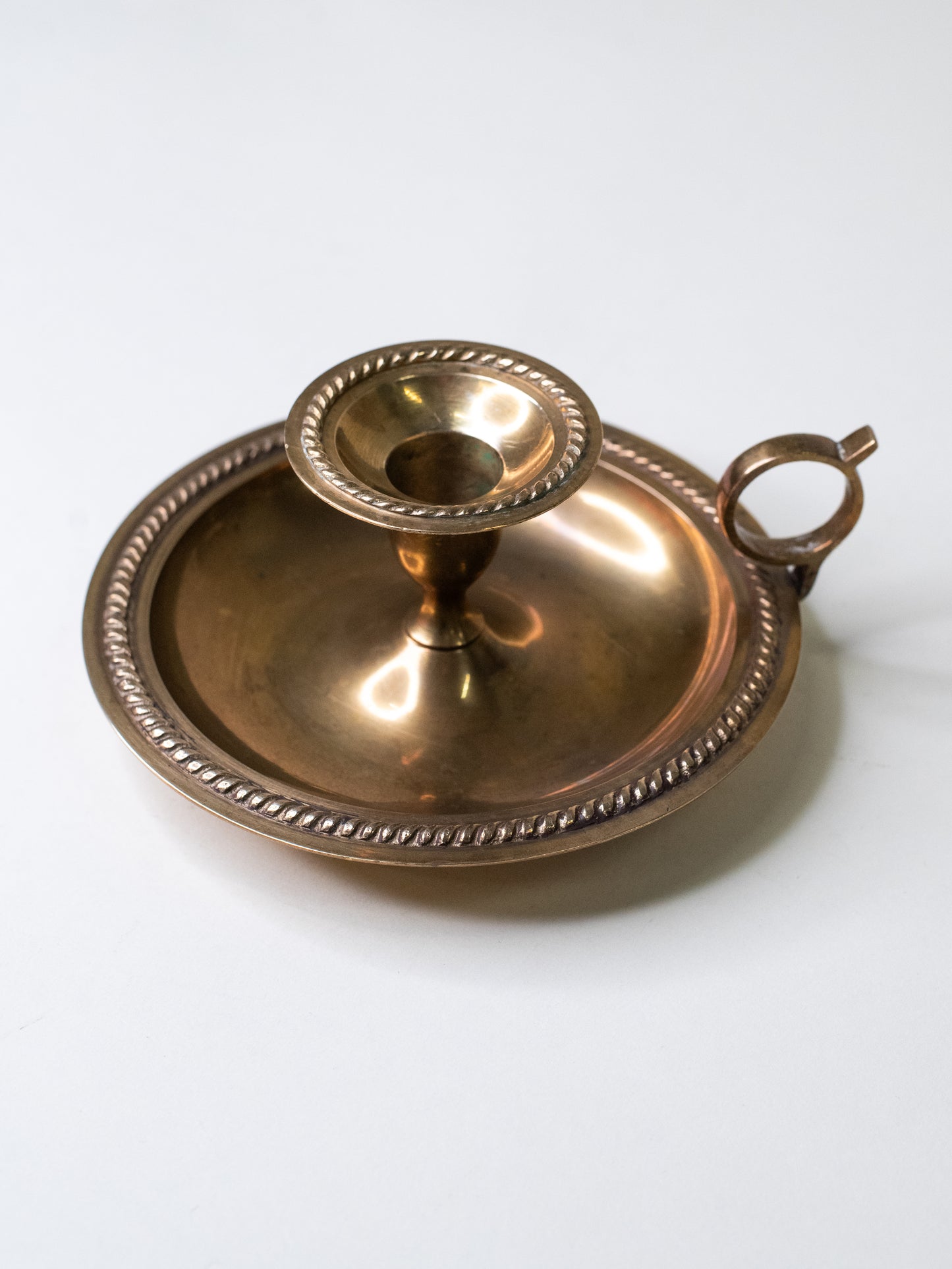 Vintage Brass Chamberstick Candle Holder, 1950s–1960s