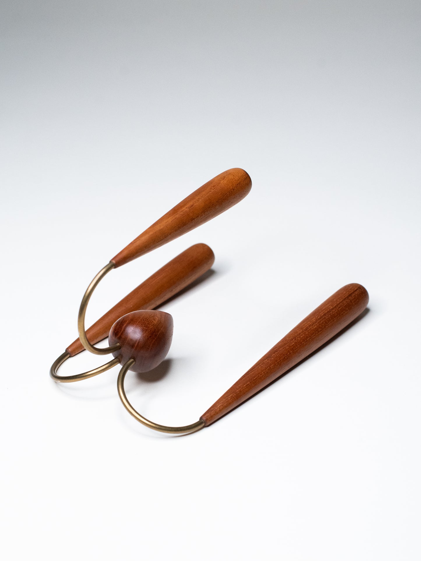 Vintage Teak & Brass Candle Holder - Denmark, 1960s