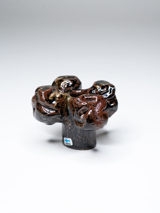 Pentik ‘Kaamoskivi’ Candle Holder in Brown, Green and Black - Finland, 1970s