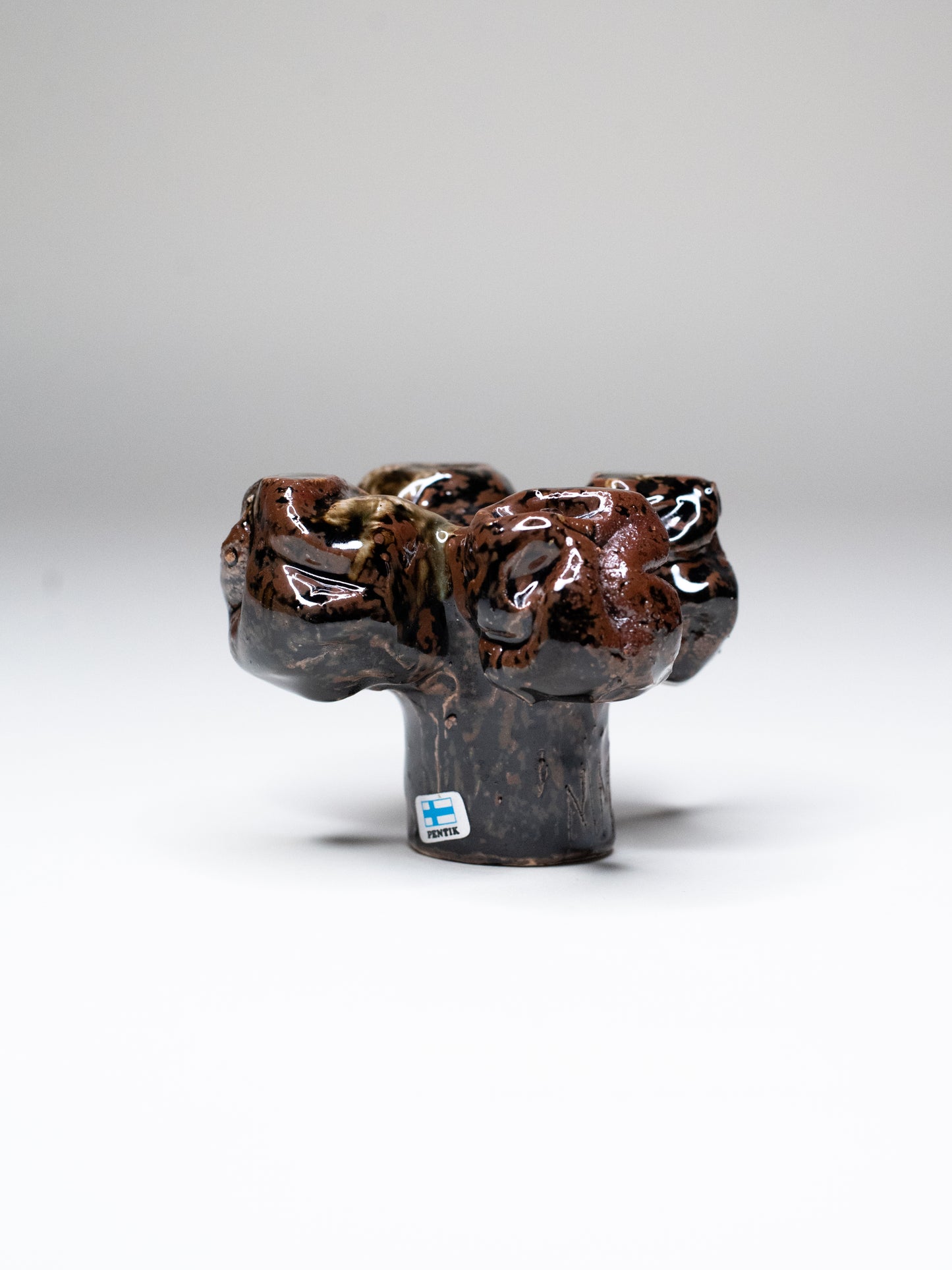 Pentik ‘Kaamoskivi’ Candle Holder in Brown, Green and Black - Finland, 1970s