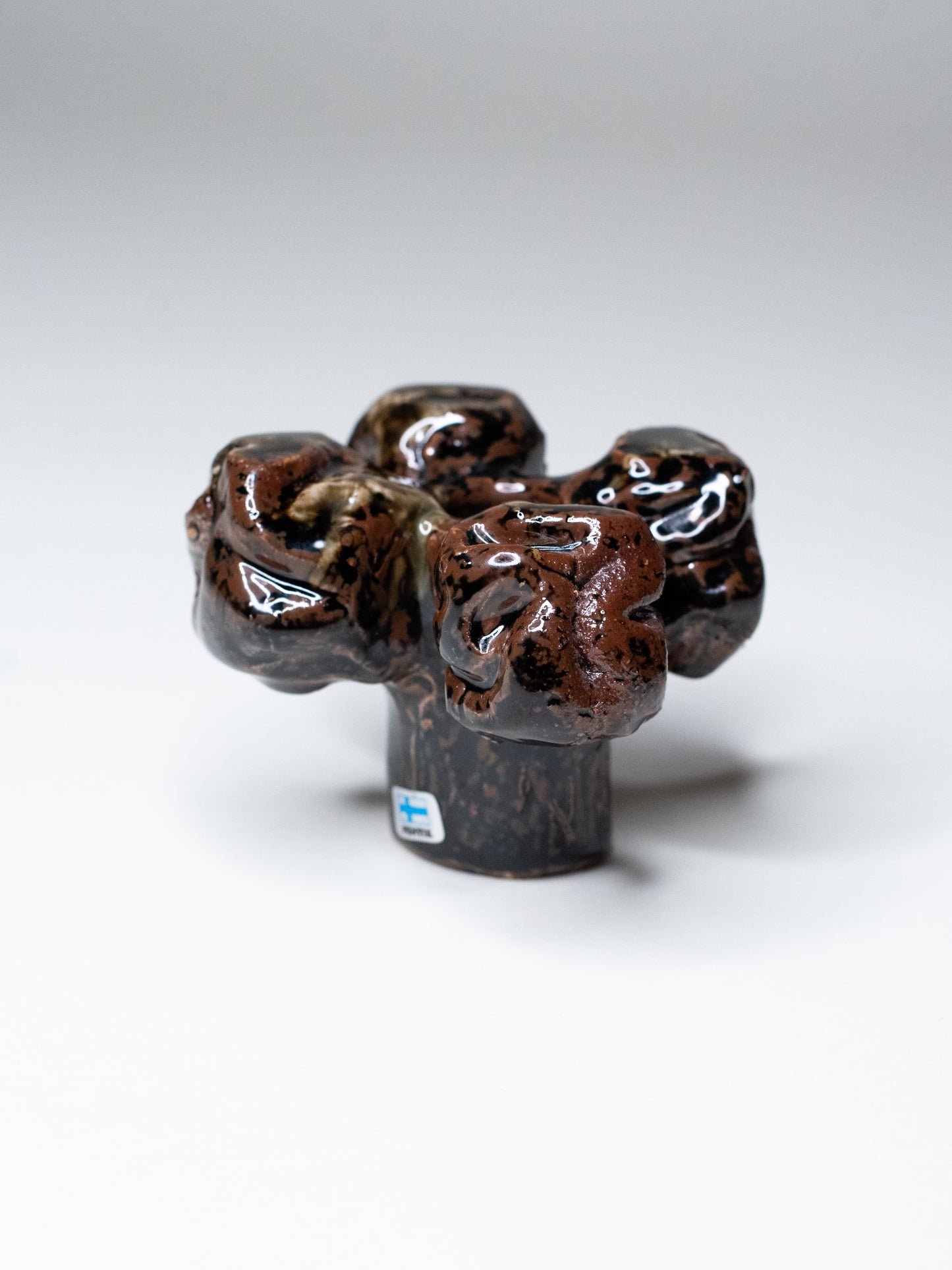 Pentik ‘Kaamoskivi’ Candle Holder in Brown, Green and Black - Finland, 1970s