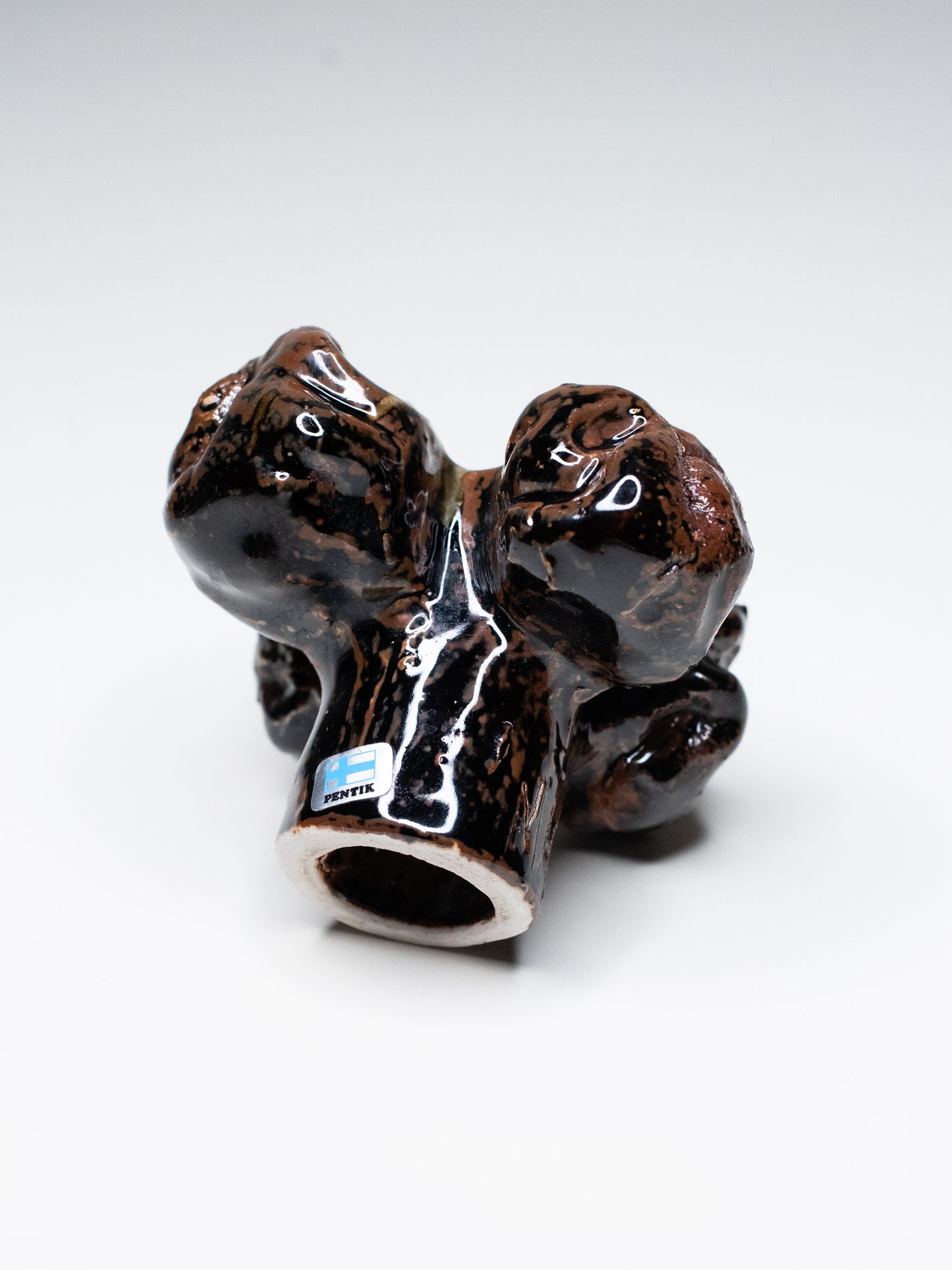 Pentik ‘Kaamoskivi’ Candle Holder in Brown, Green and Black - Finland, 1970s