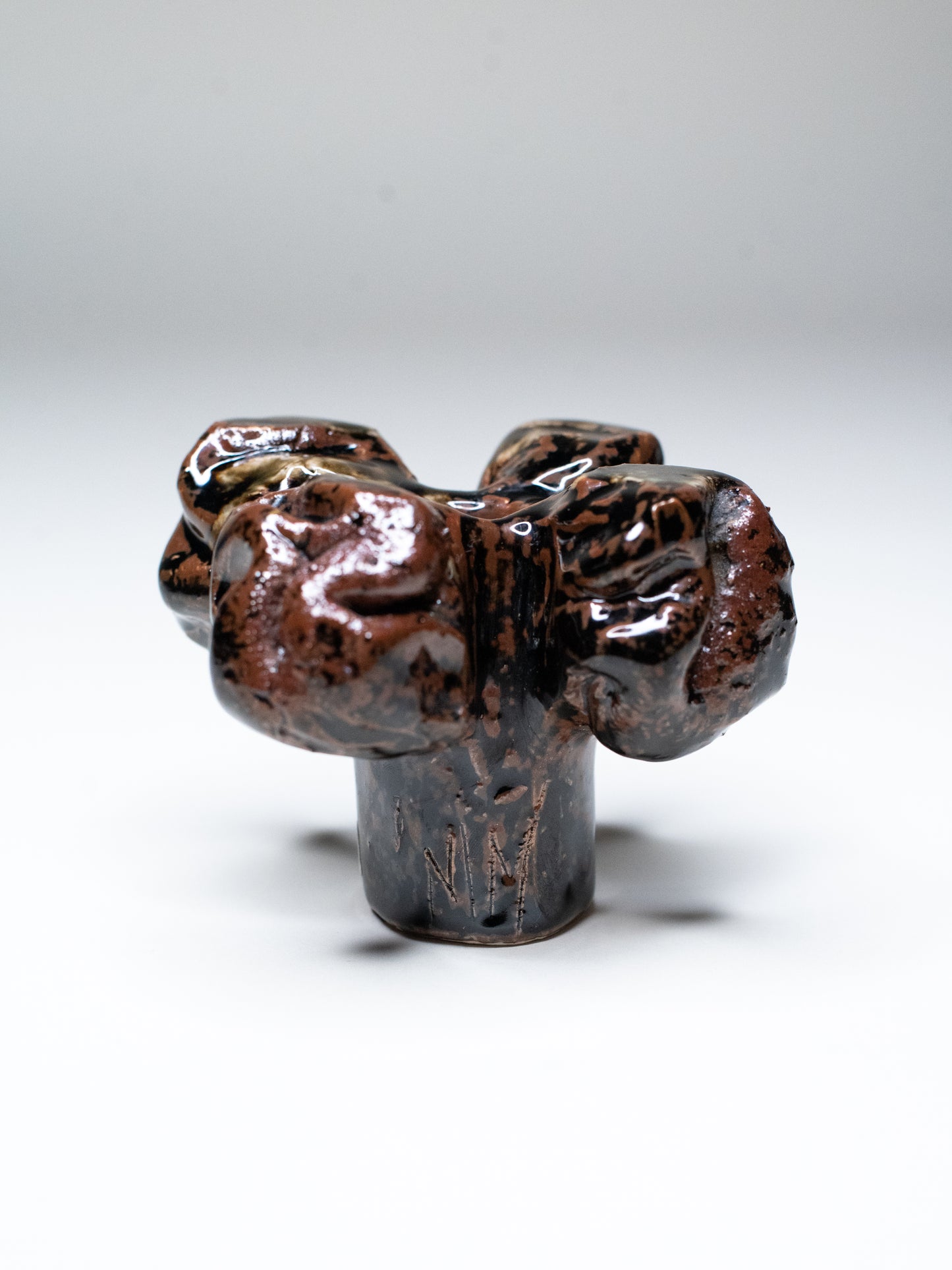 Pentik ‘Kaamoskivi’ Candle Holder in Brown, Green and Black - Finland, 1970s