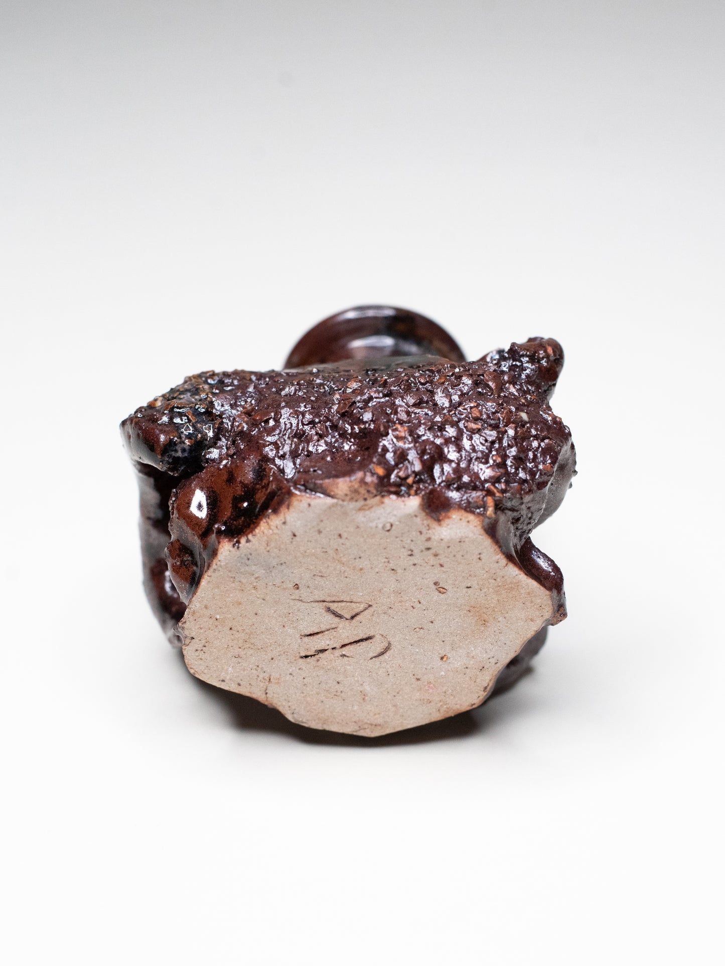 Pentik ‘Kaamoskivi’ Candle Holder in Brown and Lilac - Finland, 1970s