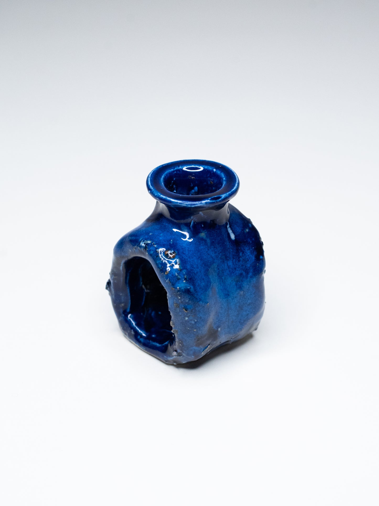 Pentik ‘Kaamoskivi’ Candle Holder in Inky Blue - Finland 1970s