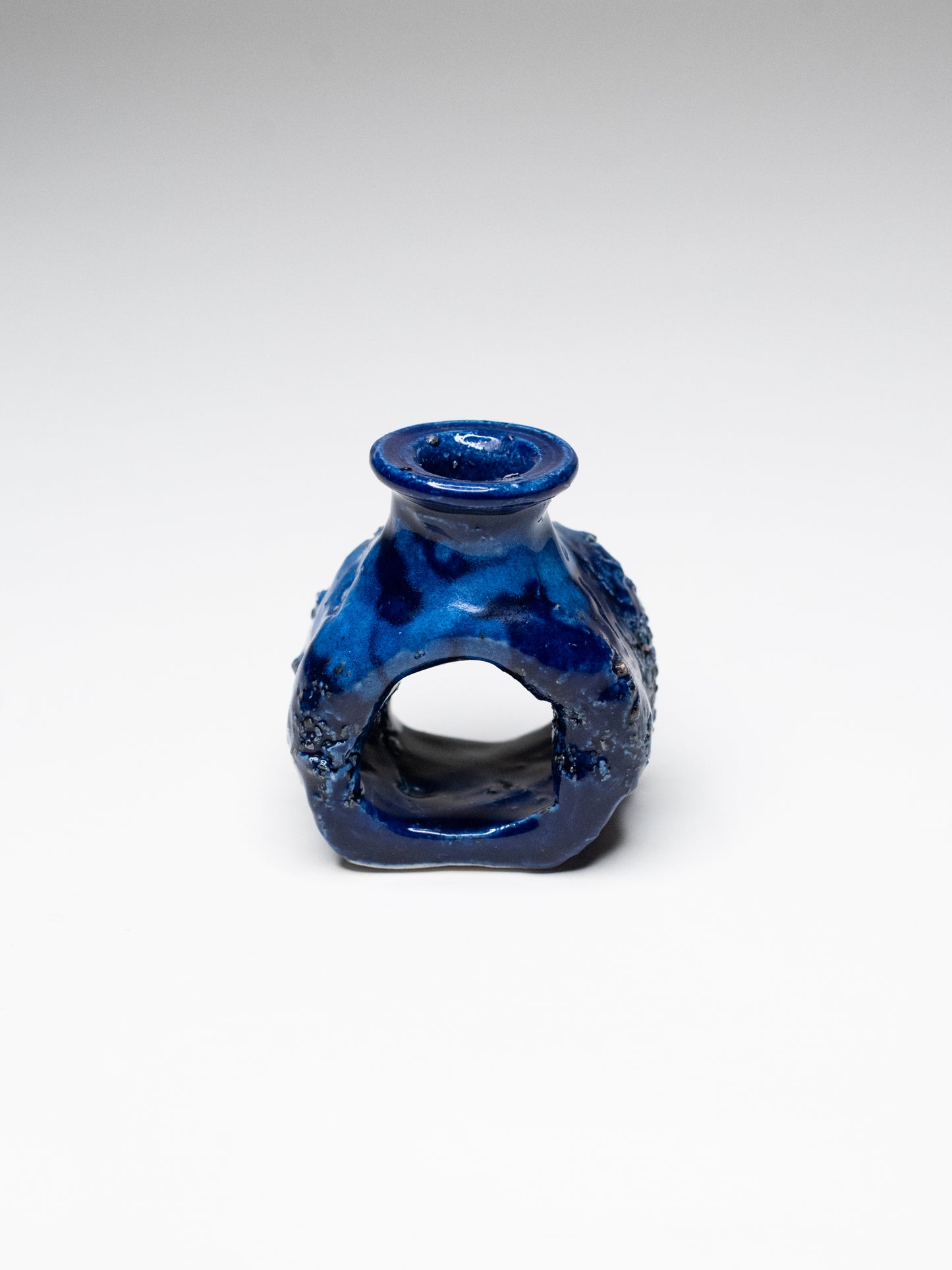 Pentik ‘Kaamoskivi’ Candle Holder in Cobalt Blue - Finland 1970s
