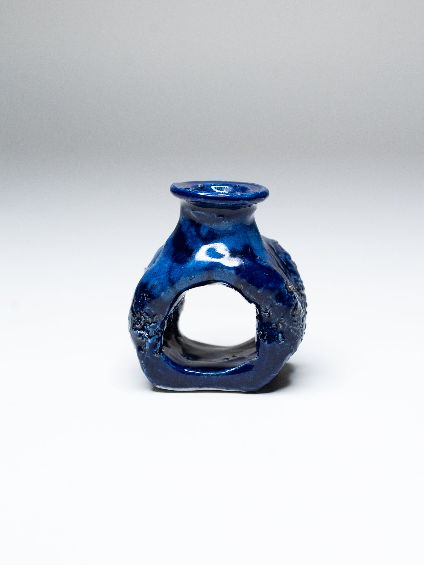 Pentik ‘Kaamoskivi’ Candle Holder in Cobalt Blue - Finland 1970s